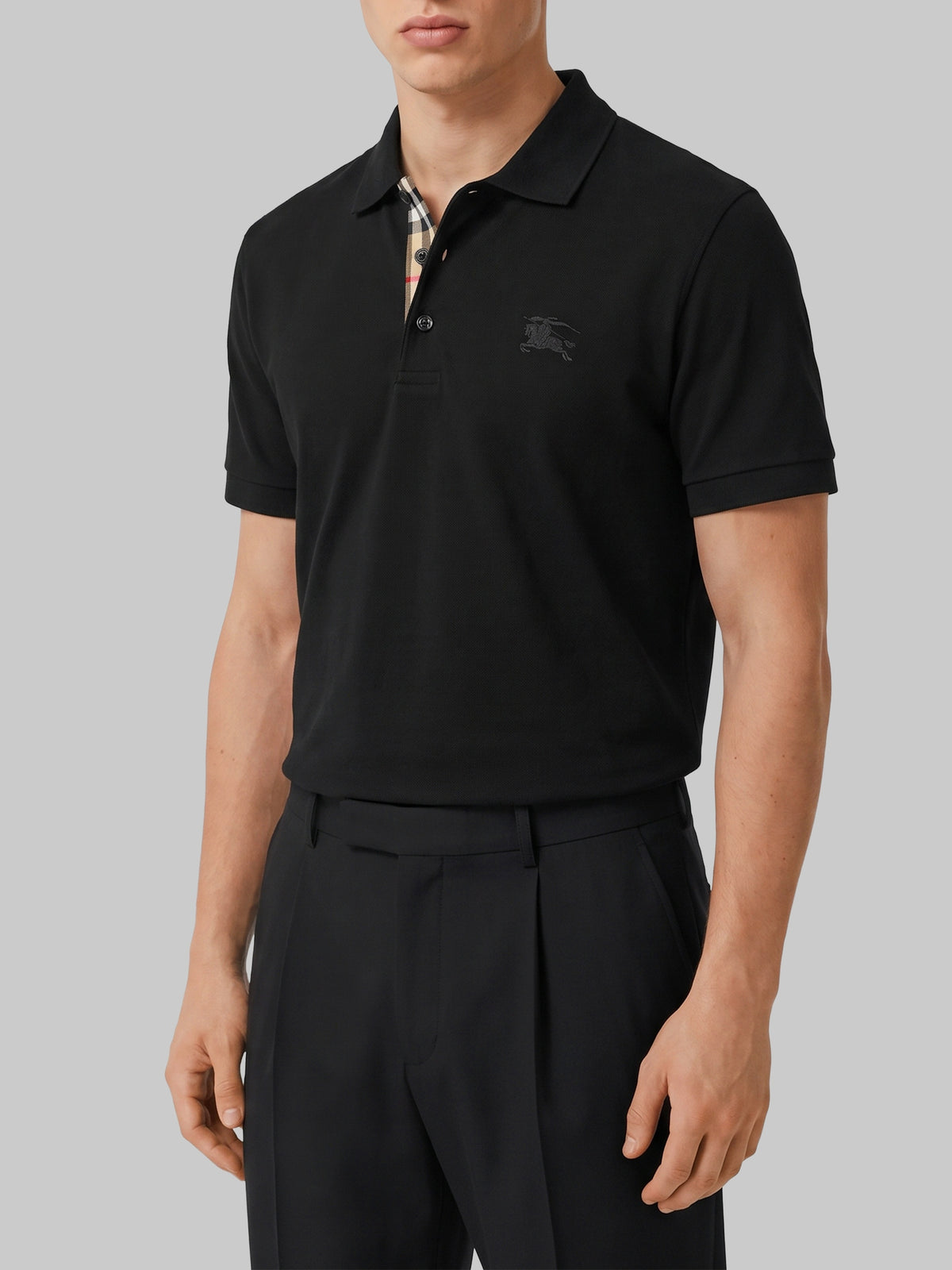 Black Eddie cotton polo shirt
