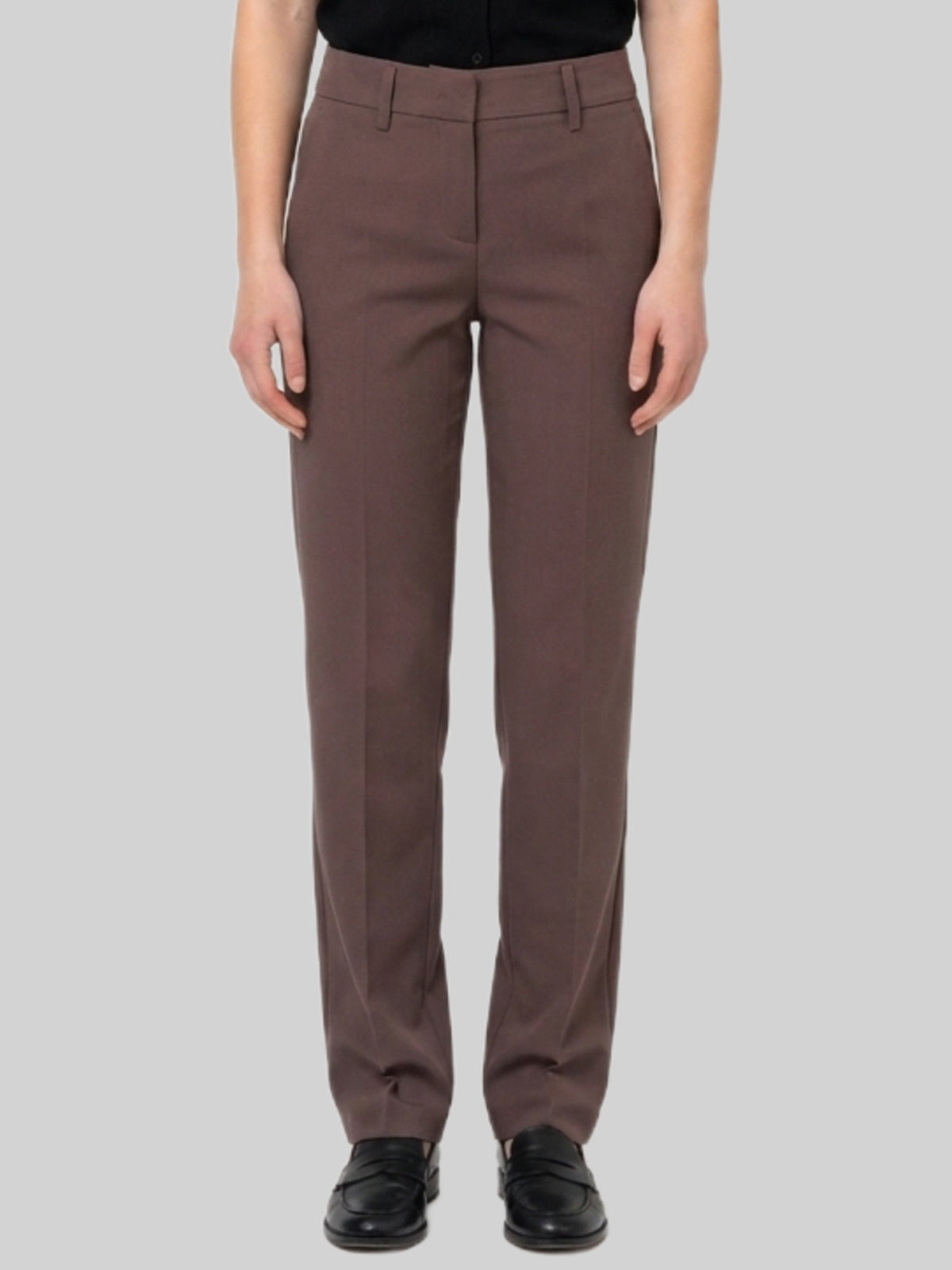 Coffee stretch canvas trousers