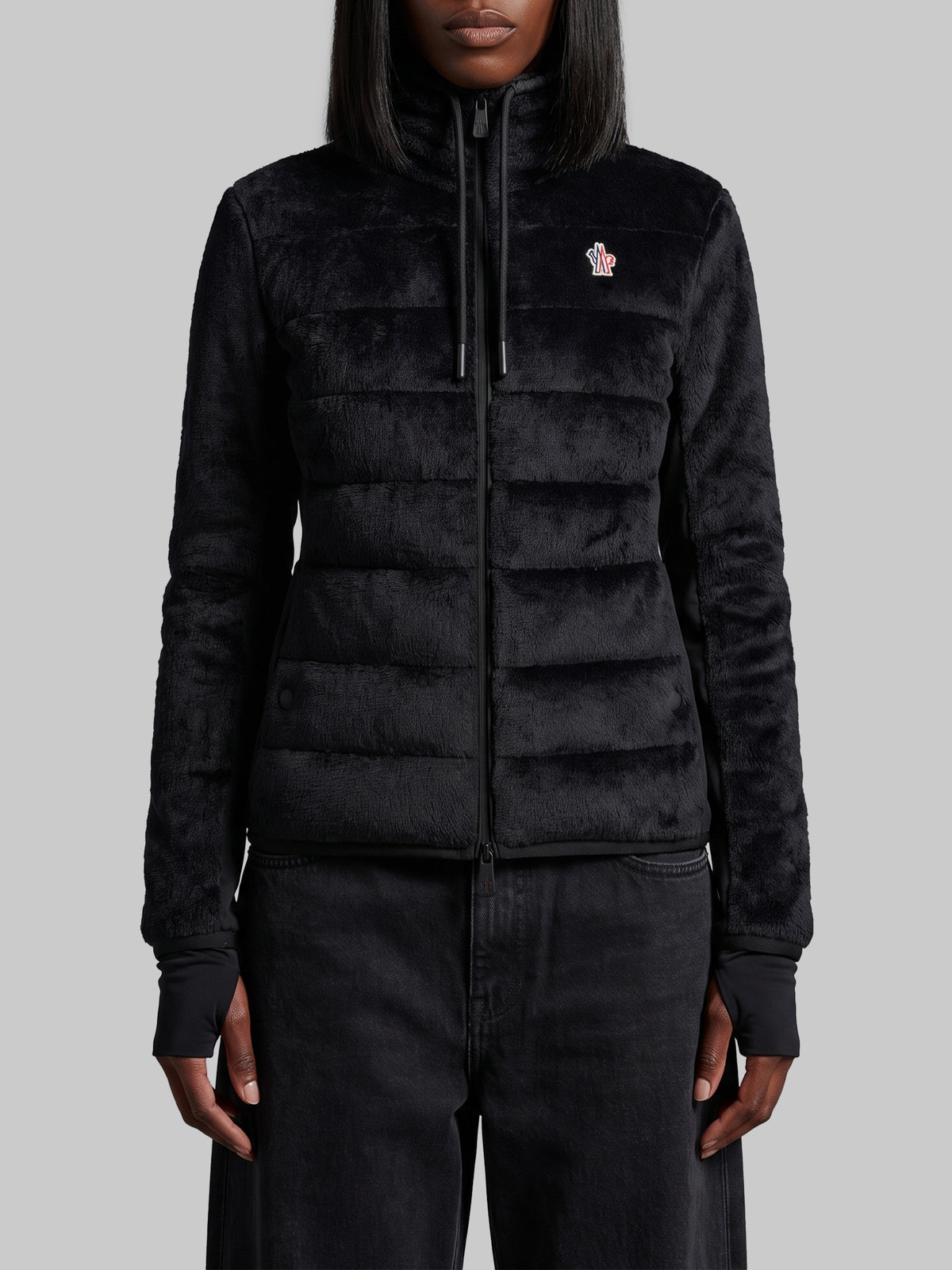 Plush-effect padded sweatshirt