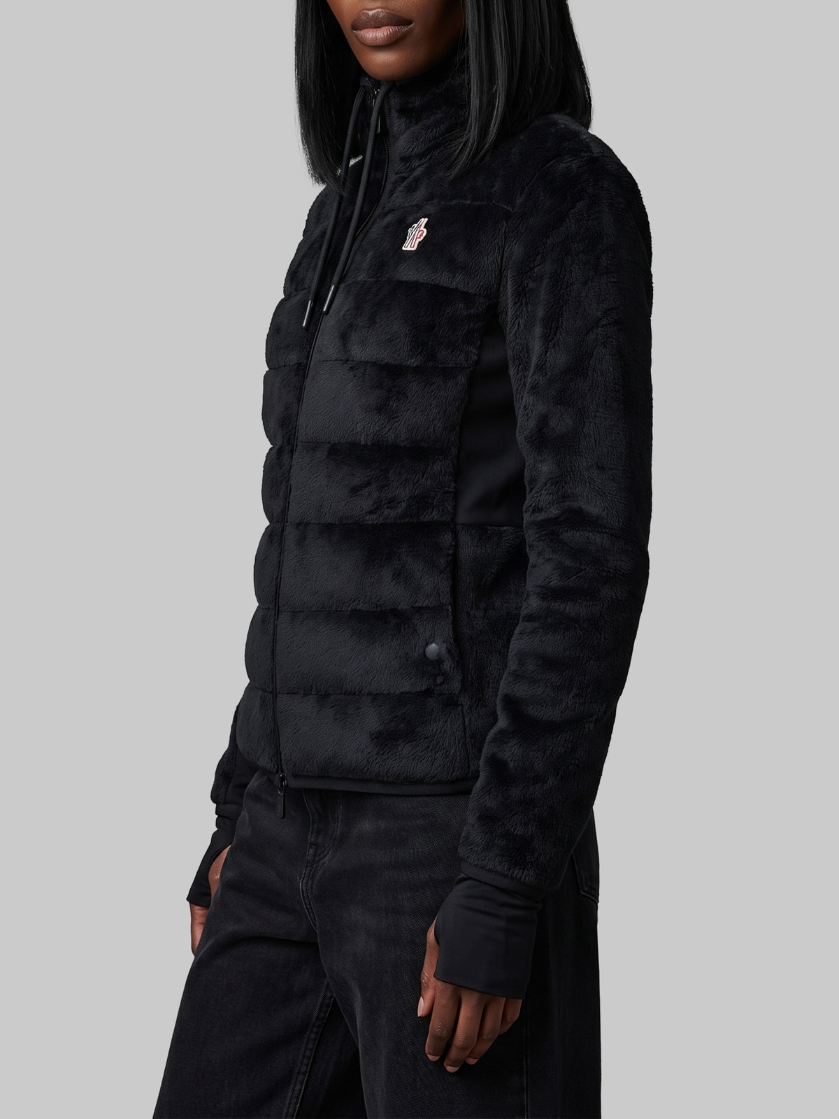 Plush-effect padded sweatshirt
