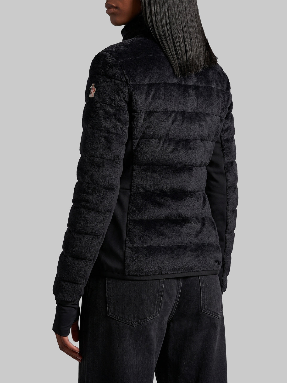 Plush-effect padded sweatshirt