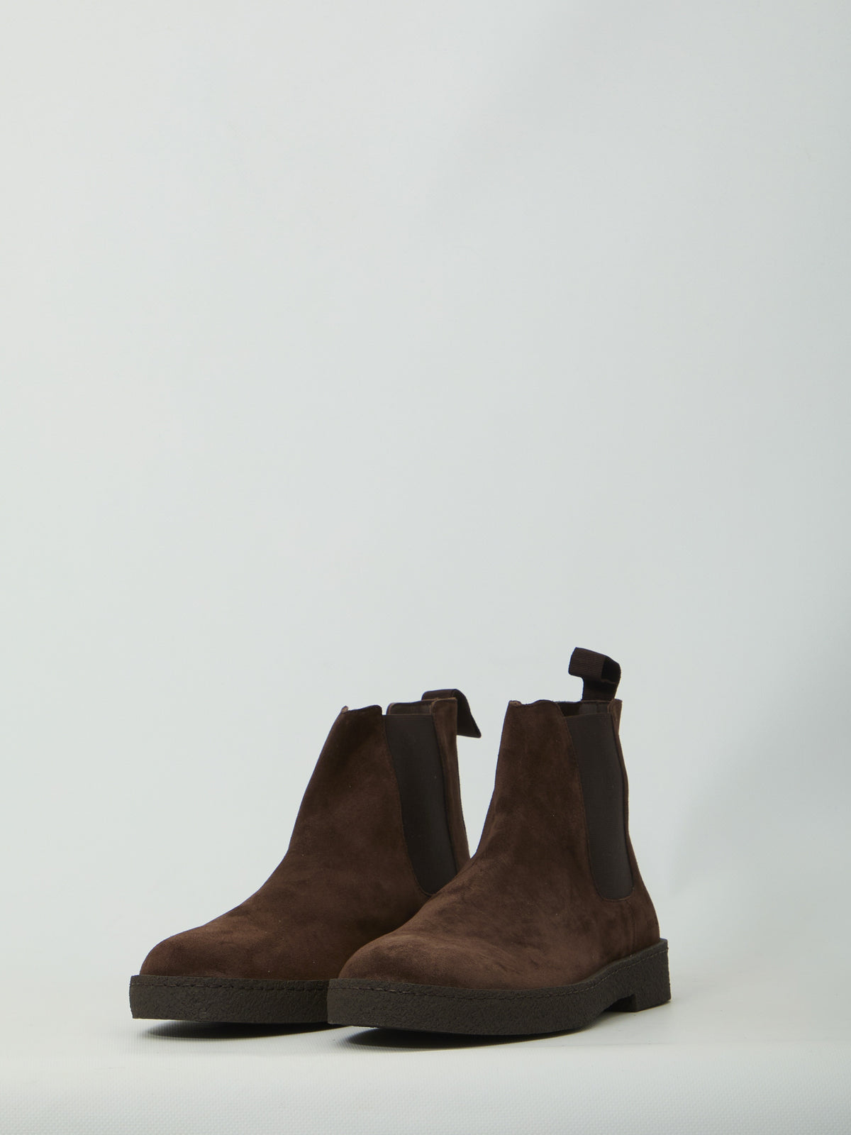 Dark brown suede Chelsea boots