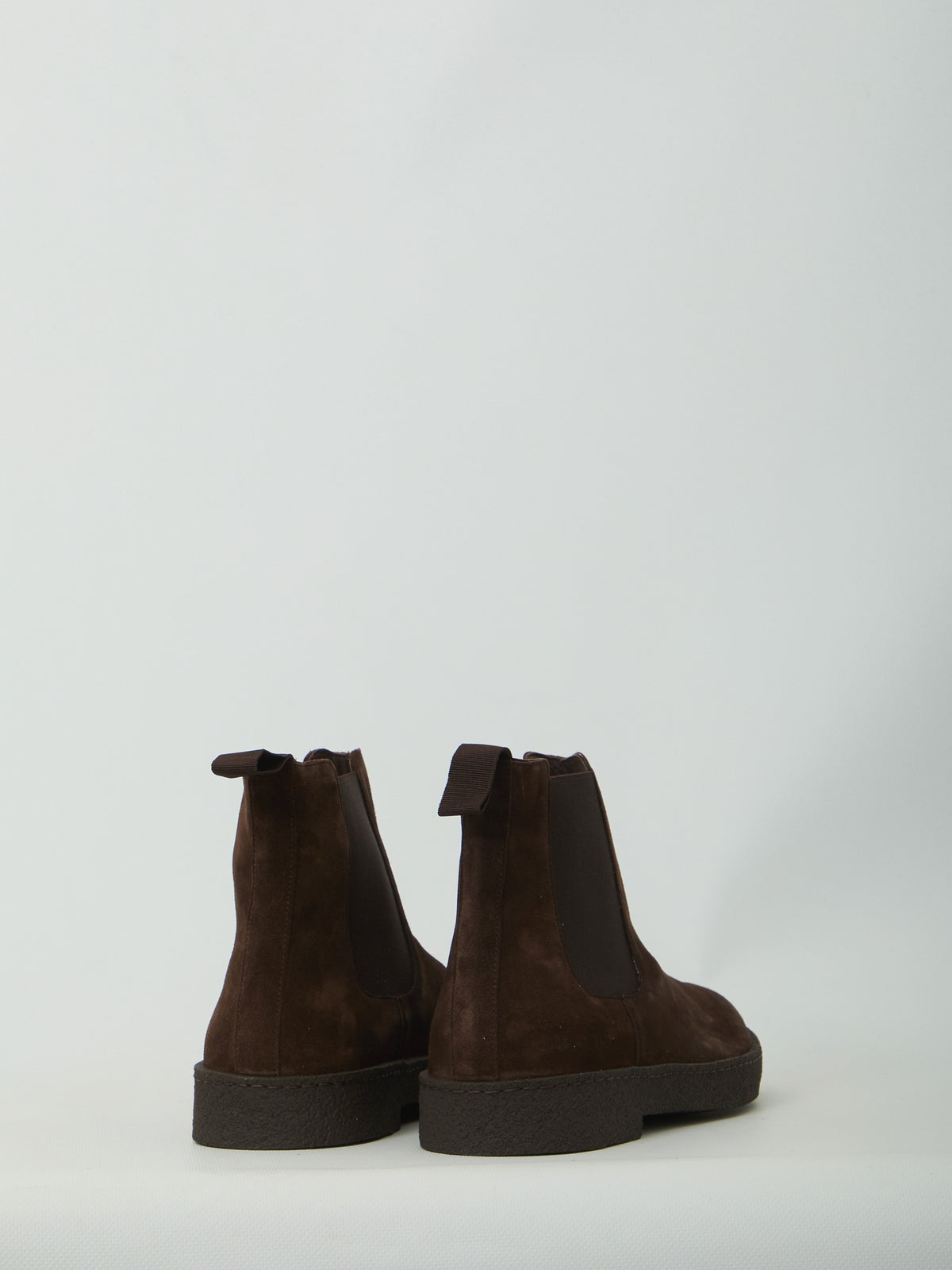 Dark brown suede Chelsea boots