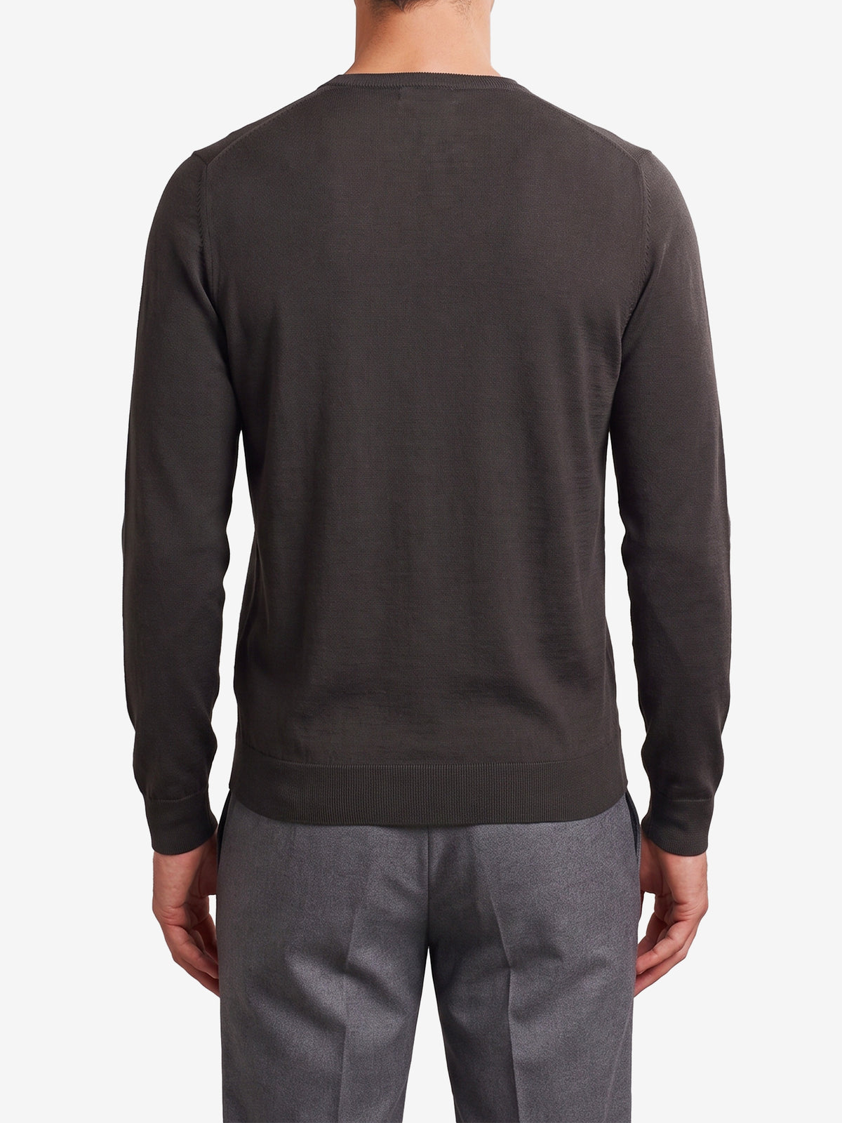 Lundy crew neck sweater in Faulkner brown