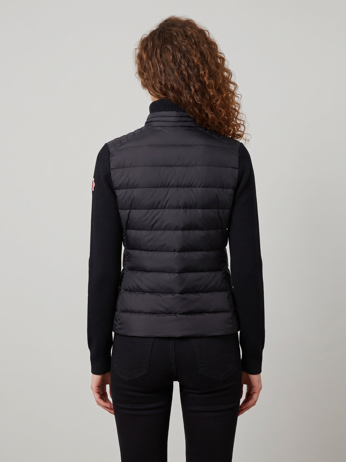 Padded wool-blend cardigan