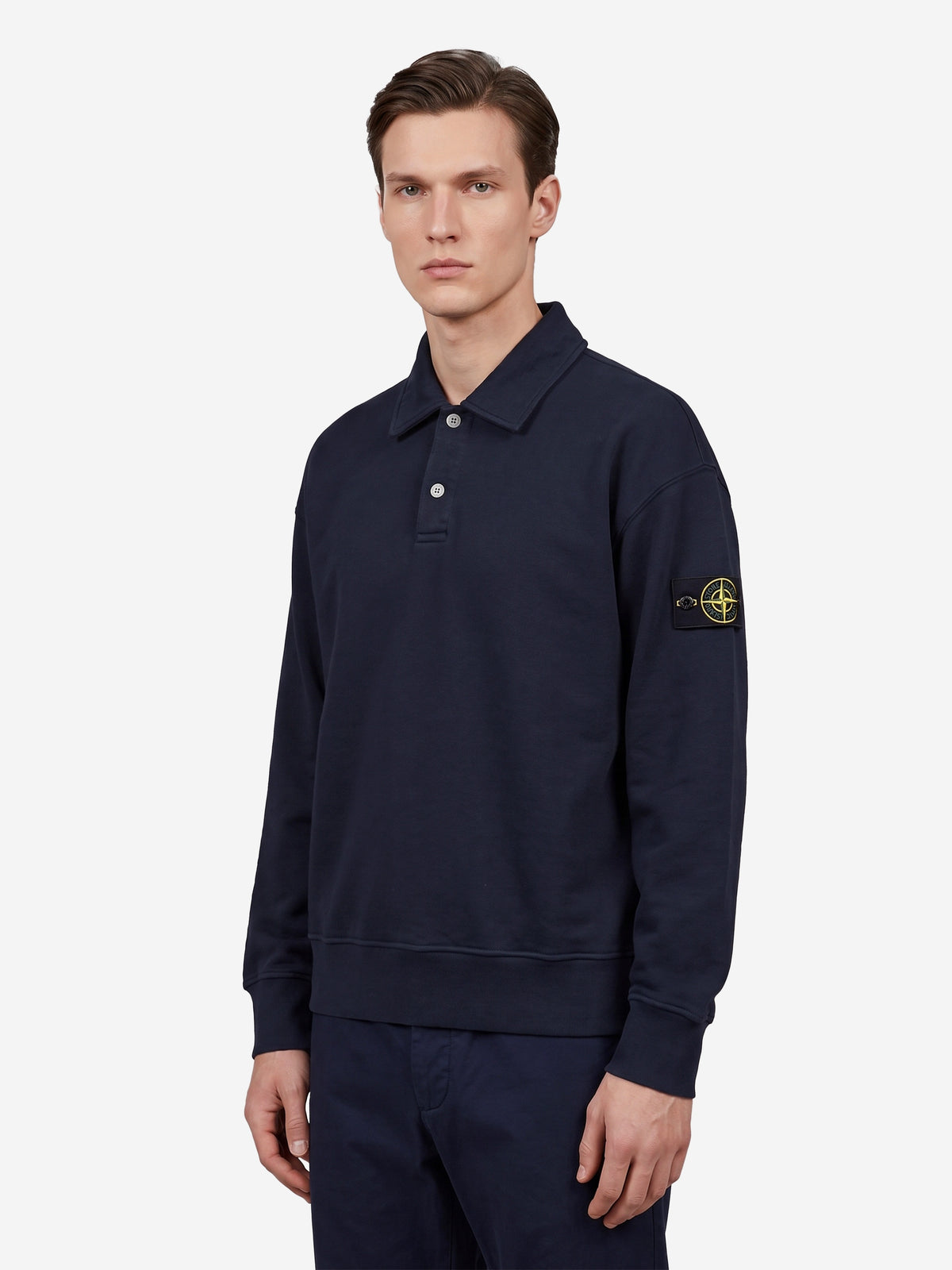 Oversize long-sleeved polo shirt