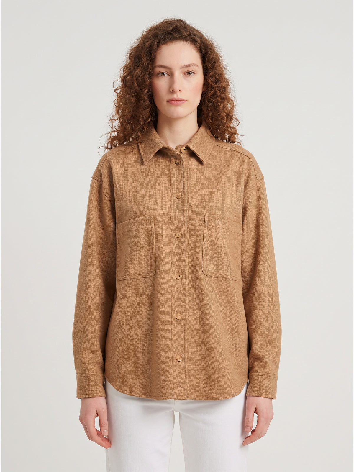 Ladino jacket in camel and virgin wool