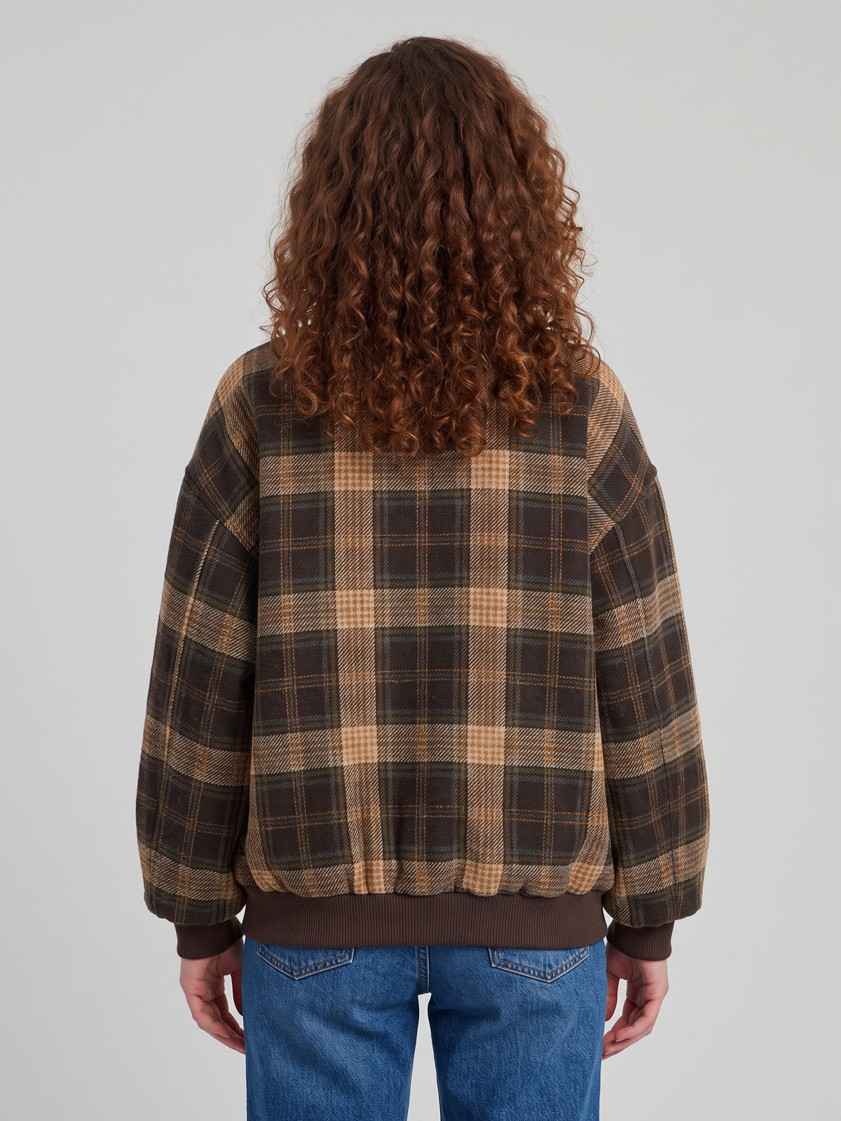 Check bomber jacket