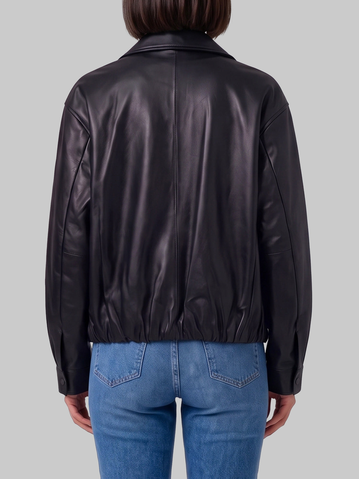 Melis black leather jacket