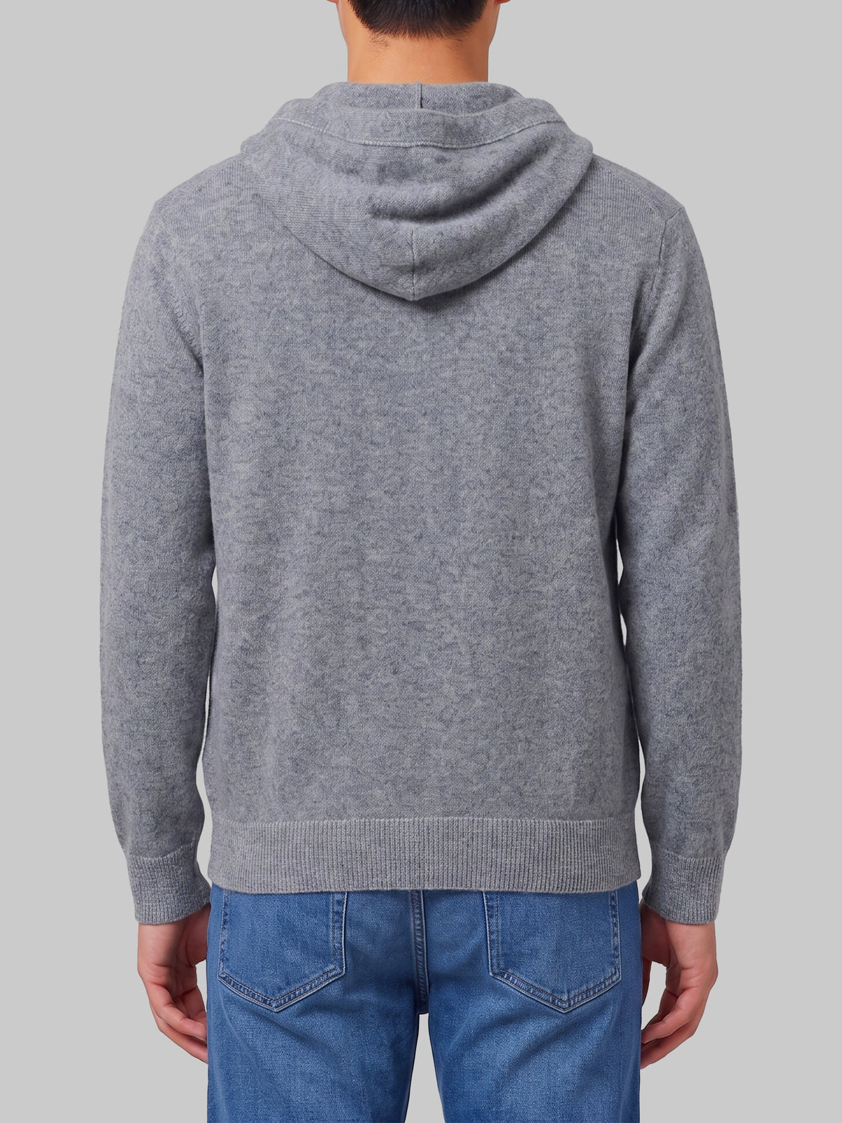 Merino wool zip sweatshirt in grey