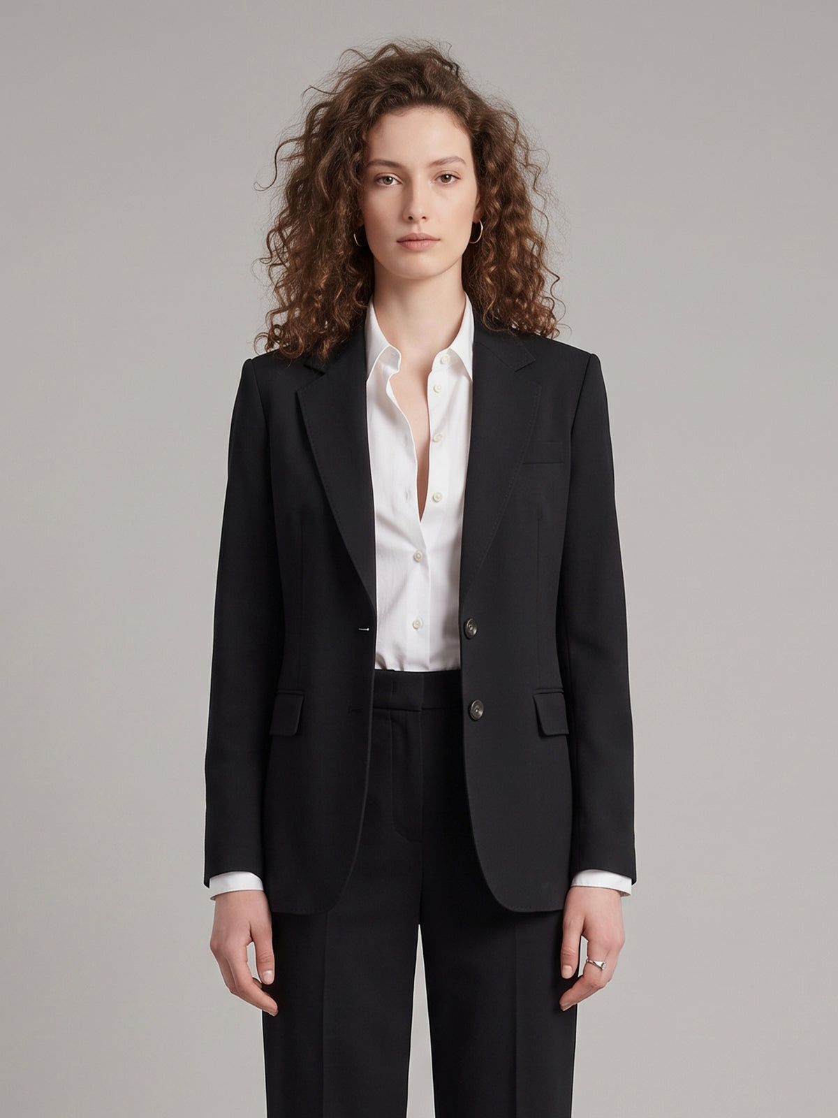 Single-breasted jacket in stretch canvas