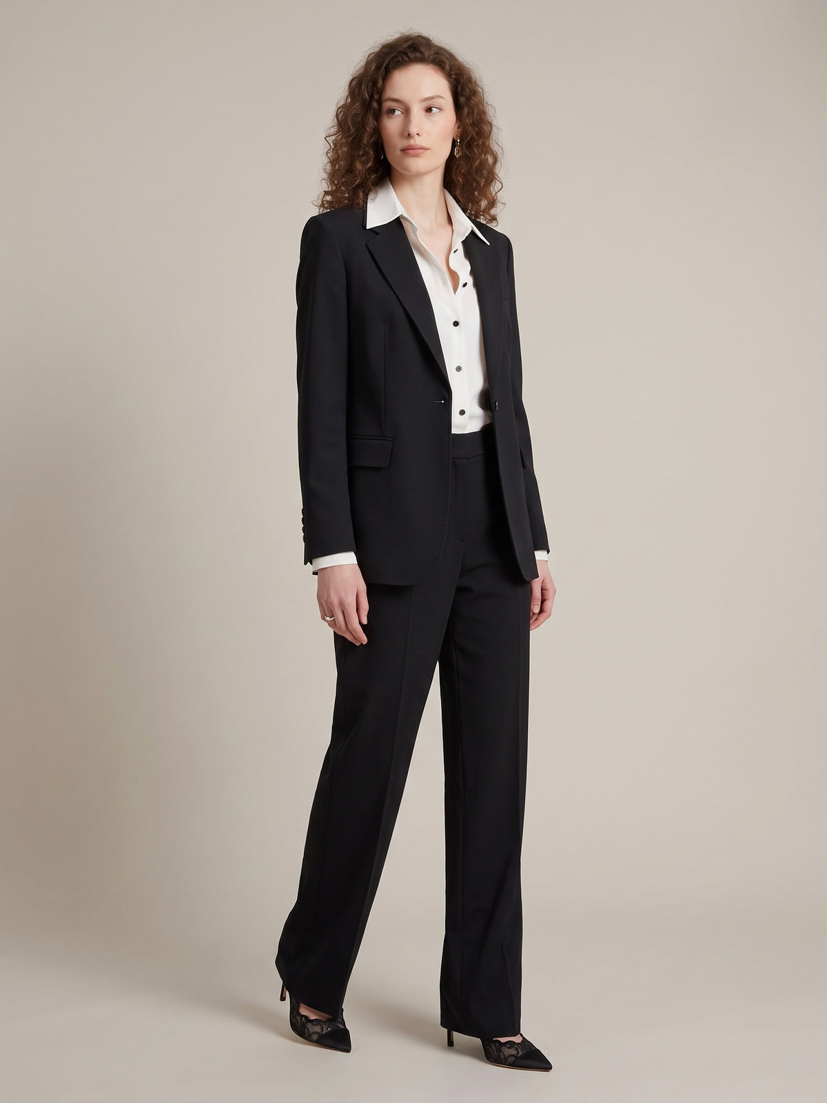 Single-breasted jacket in stretch canvas