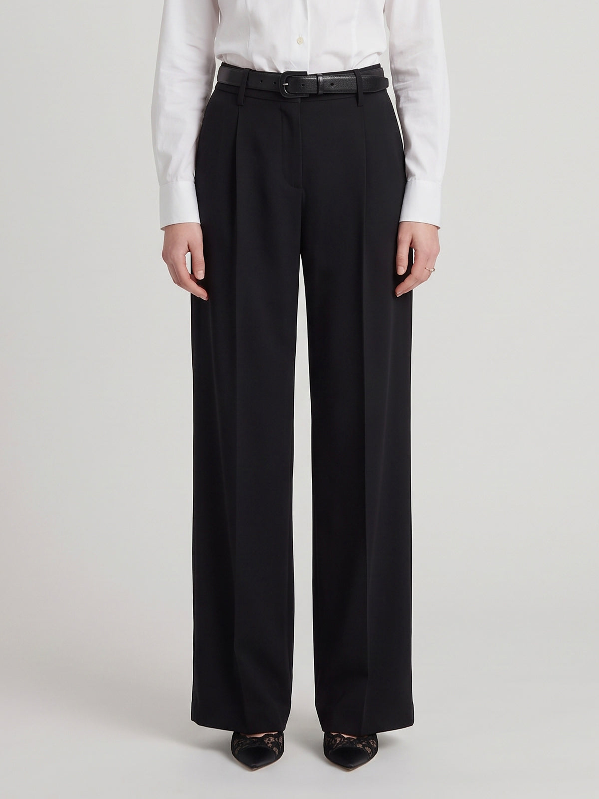 Straight leg canvas trousers