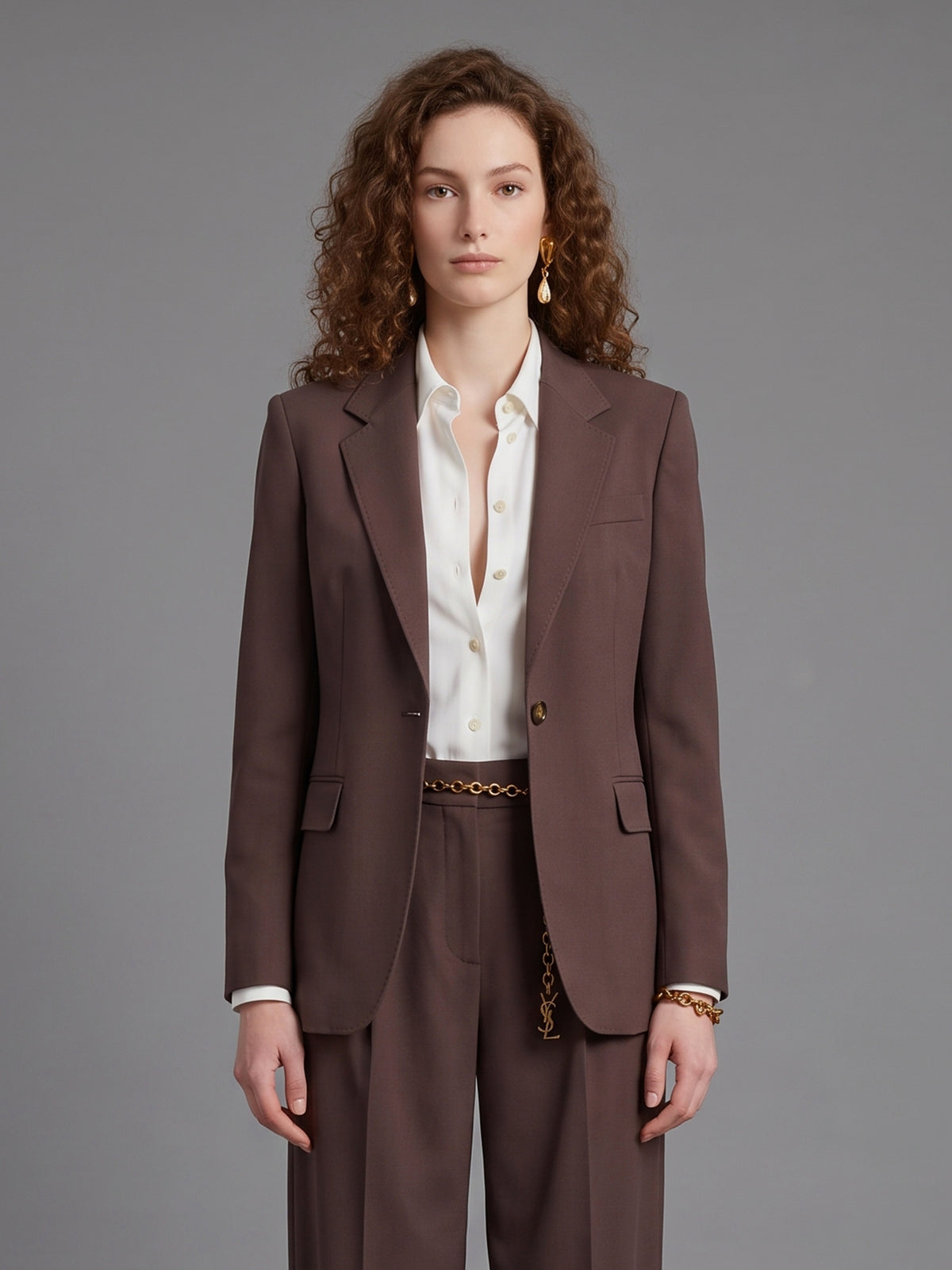 Single-breasted jacket in stretch canvas