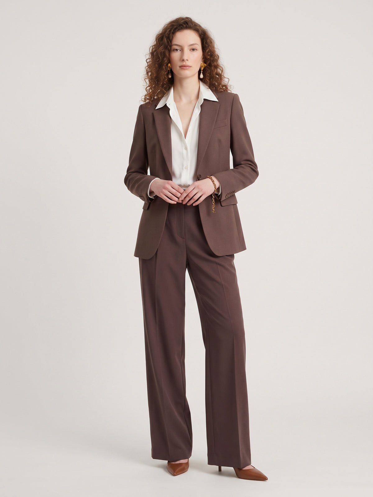 Straight leg canvas trousers