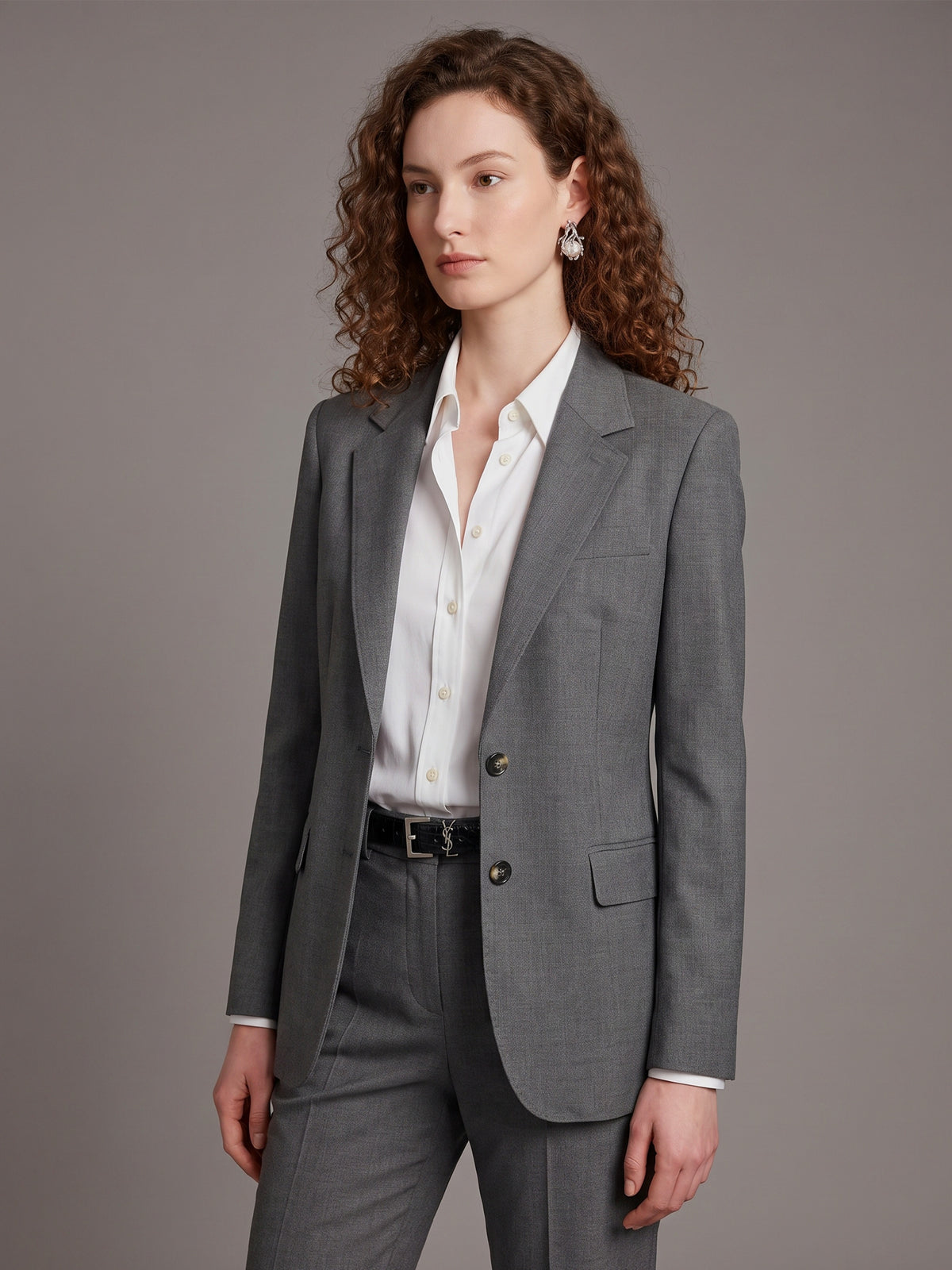 Single-breasted jacket in stretch canvas
