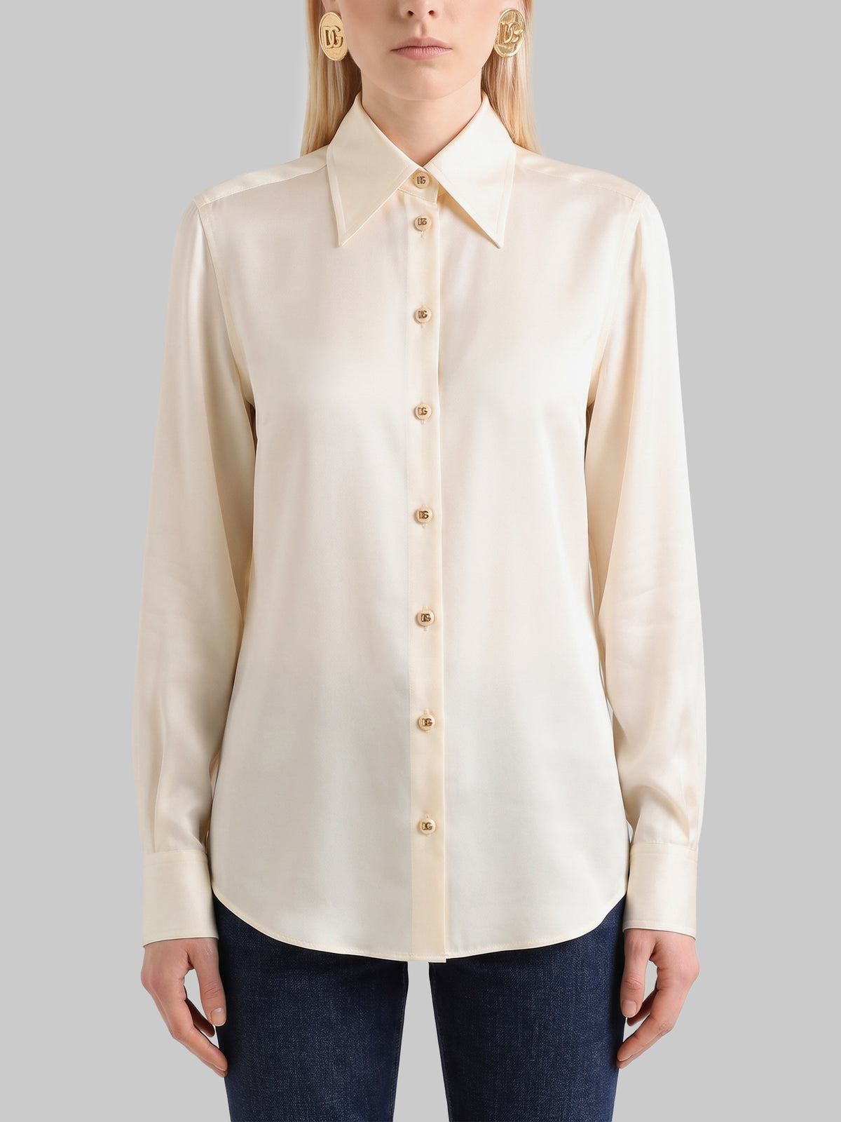 White silk shirt