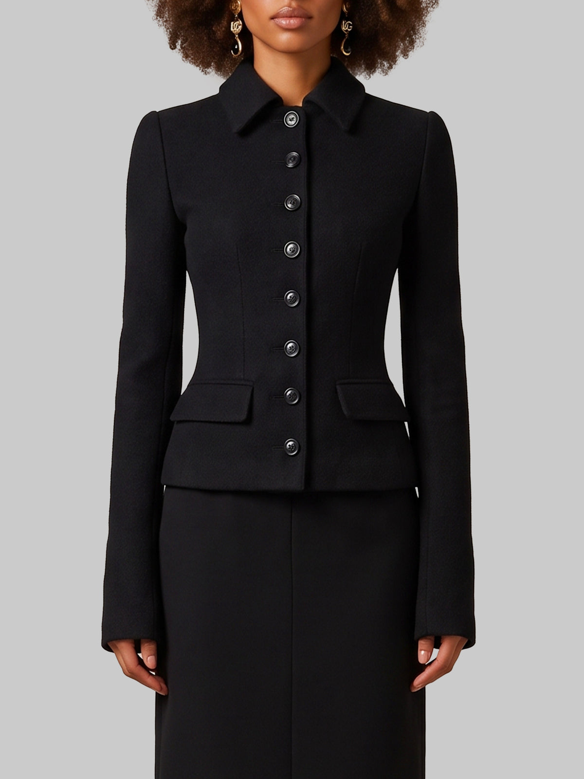 Single-breasted wool jacket