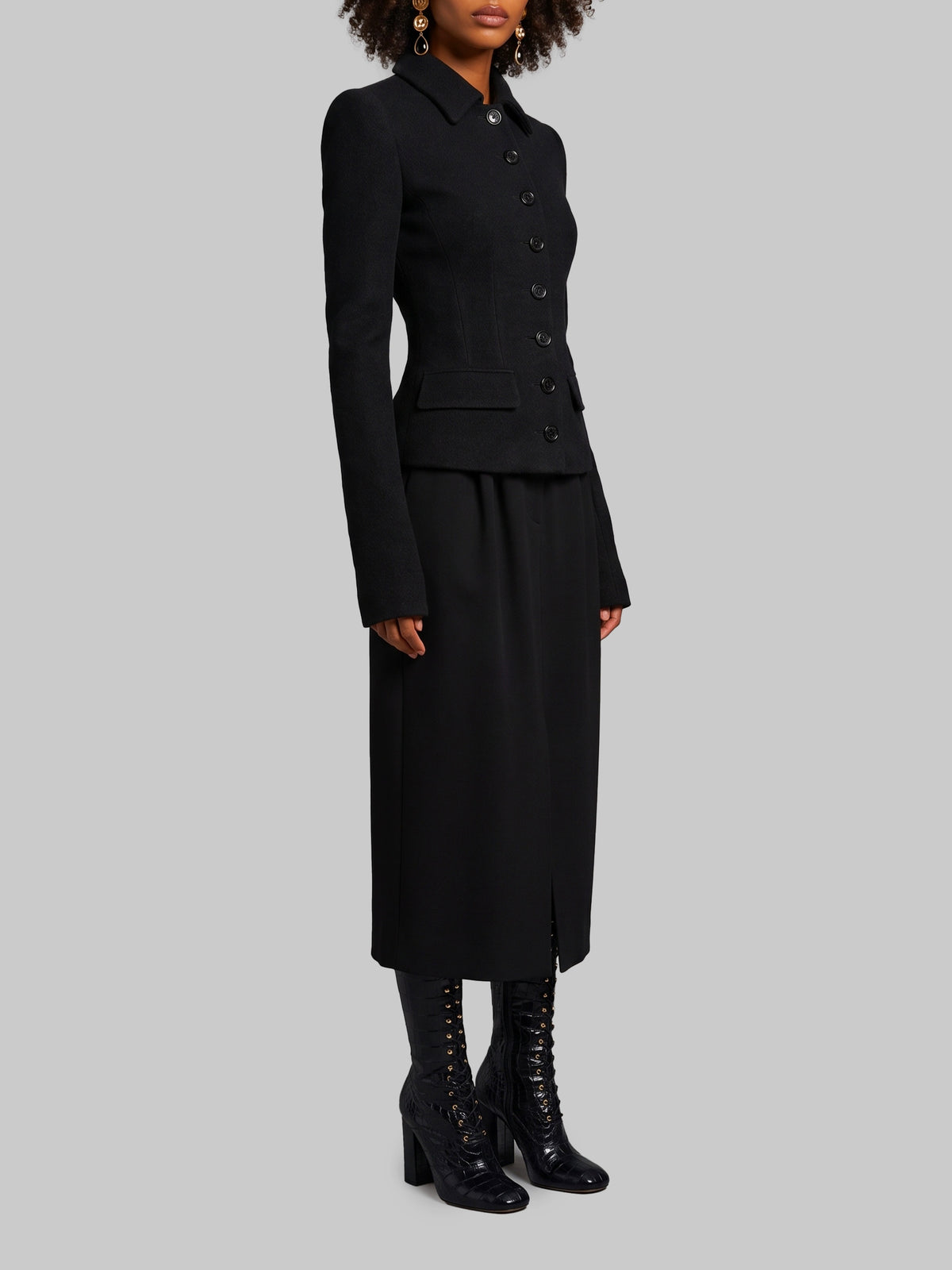 Single-breasted wool jacket
