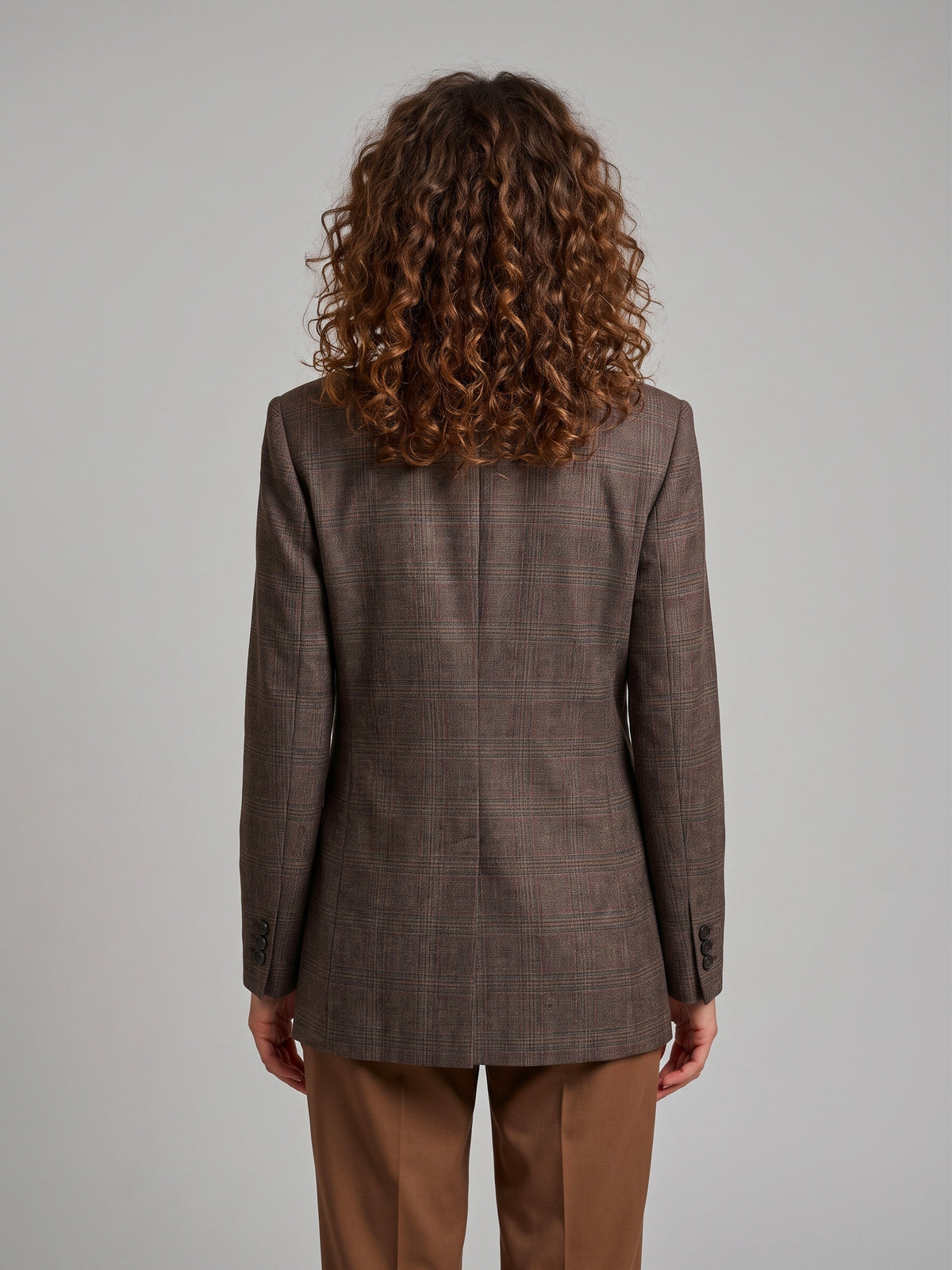 Double-breasted jacket in prince of Wales check