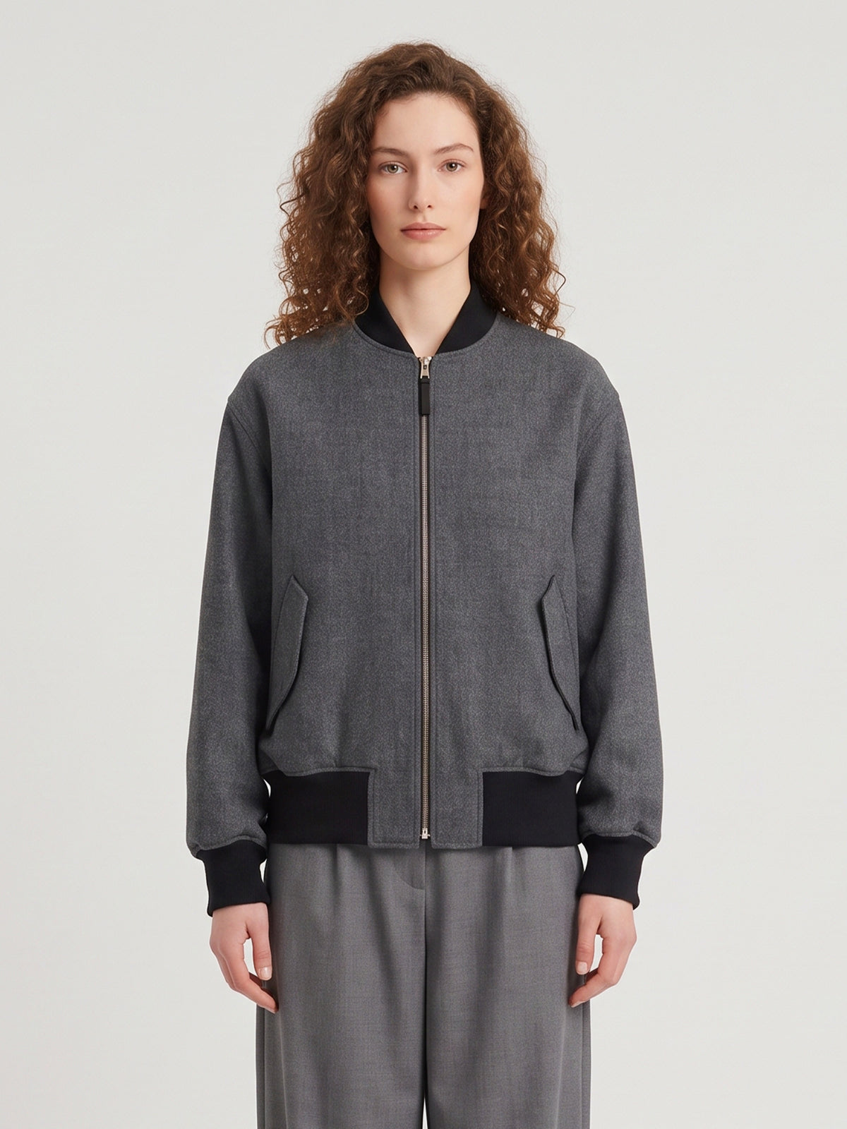 Dark grey chevron bomber jacket