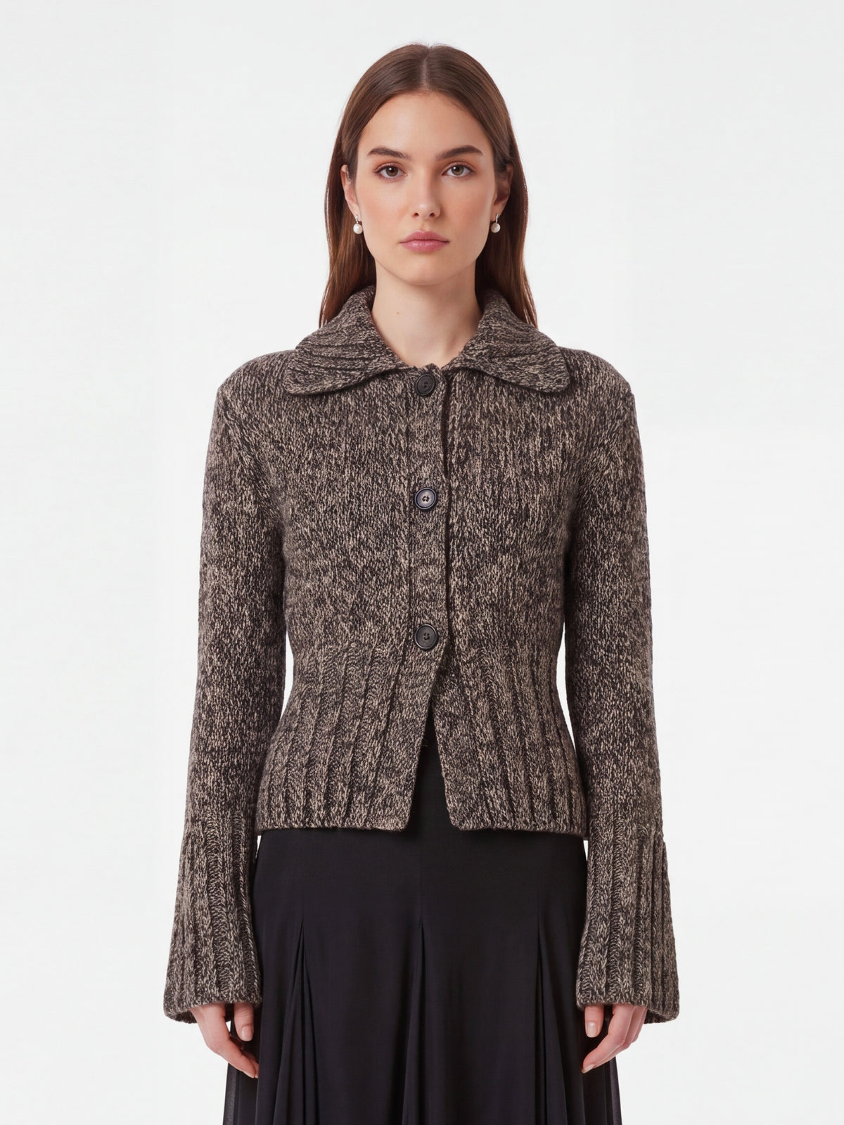 Takeo cardigan in multi sepia and black