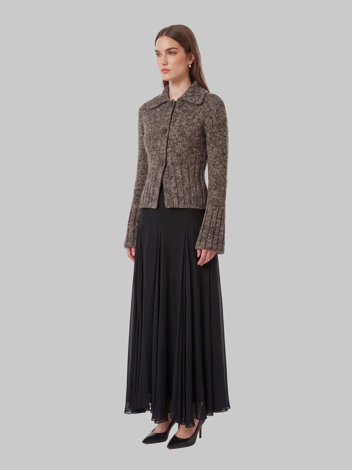 Takeo cardigan in multi sepia and black