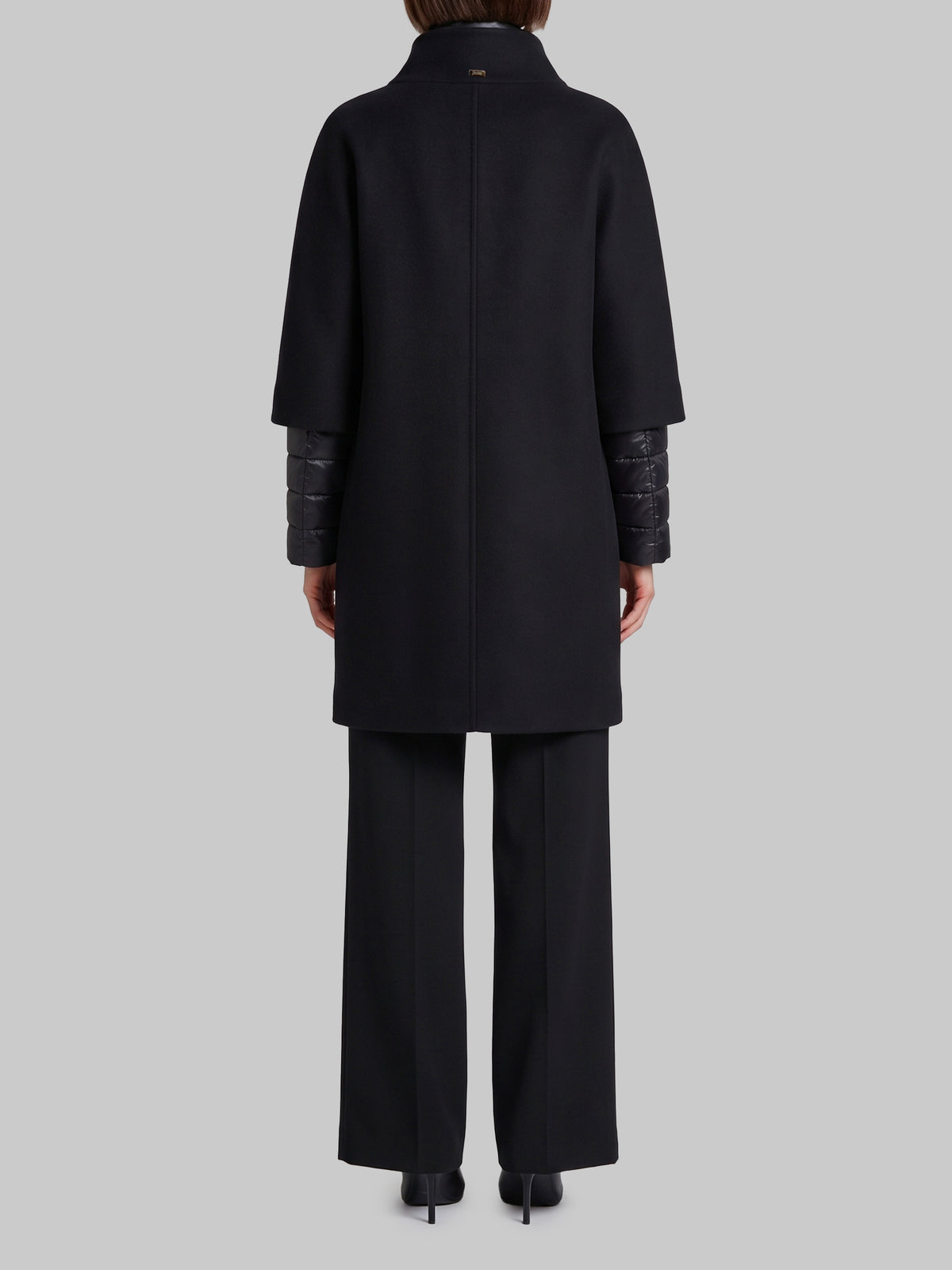 Ultra-light coat in eco wool and nylon