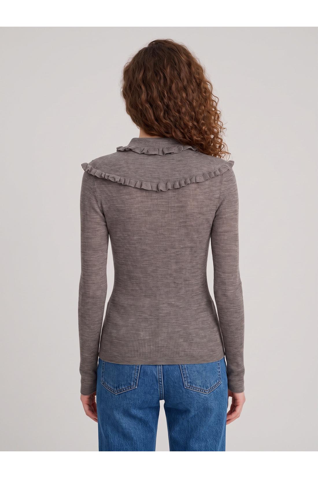 Slim-fit Henley shirt in ultra-thin wool knit