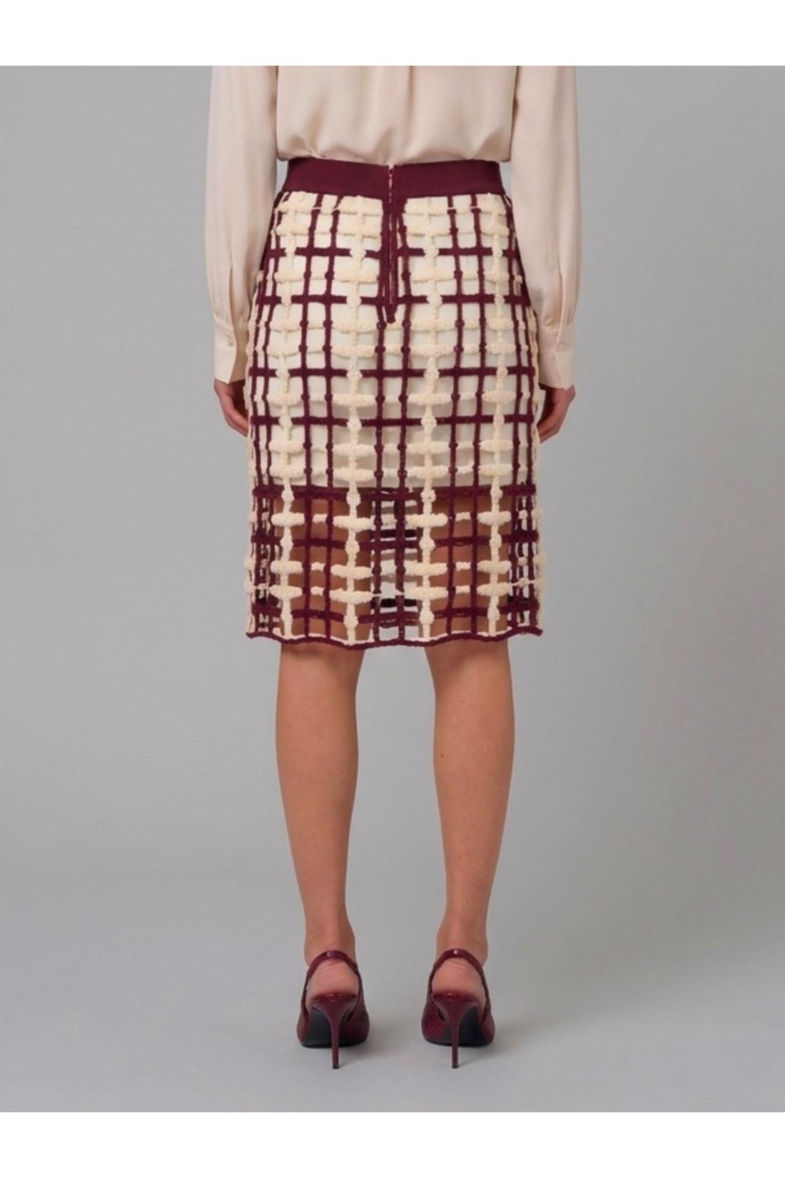 Burgundy mesh midi skirt
