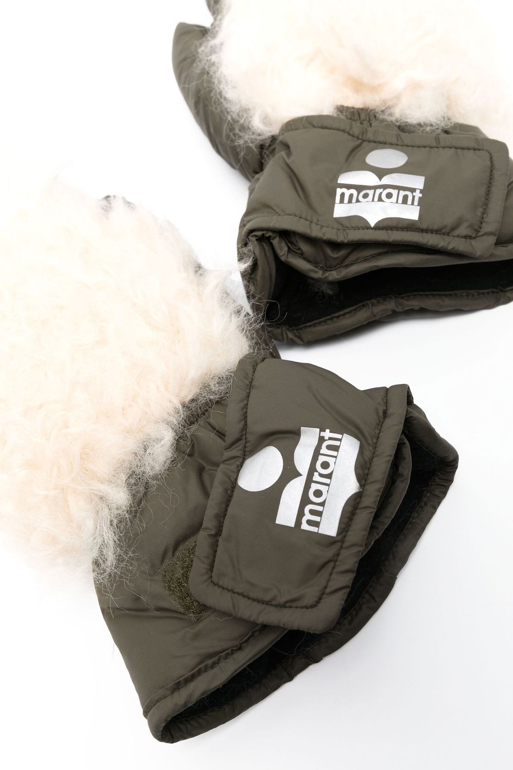 Isabel Marant-OUTLET-SALE-Naerka Shearling Panel Mittens Gloves-ARCHIVIST