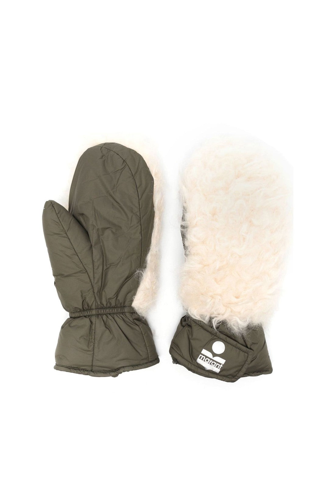 Isabel Marant-OUTLET-SALE-Naerka Shearling Panel Mittens Gloves-ARCHIVIST