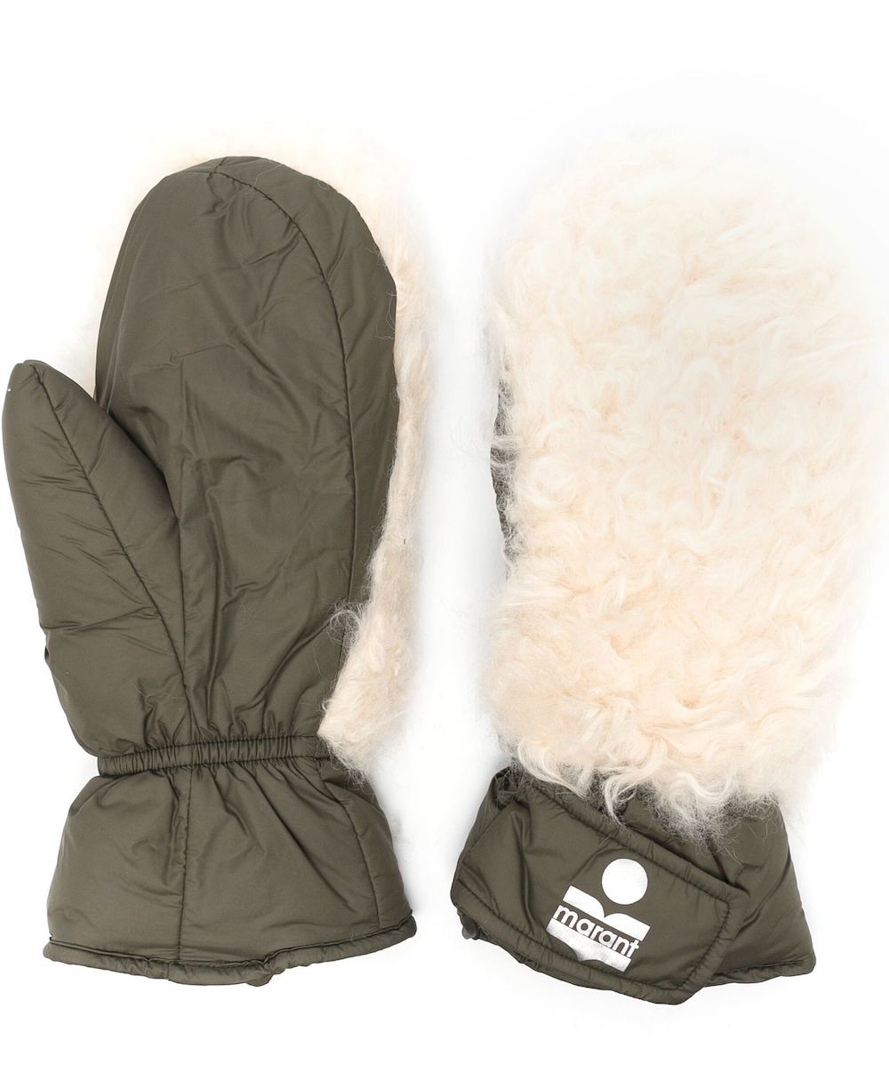 Isabel Marant-OUTLET-SALE-Naerka Shearling Panel Mittens Gloves-ARCHIVIST