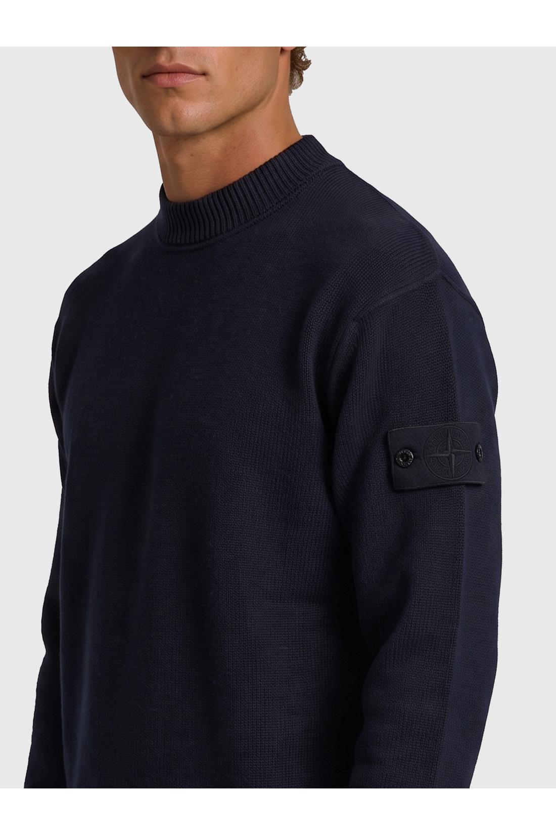 Stone Island-OUTLET-SALE-Navy Ghost crewneck sweater-ARCHIVIST