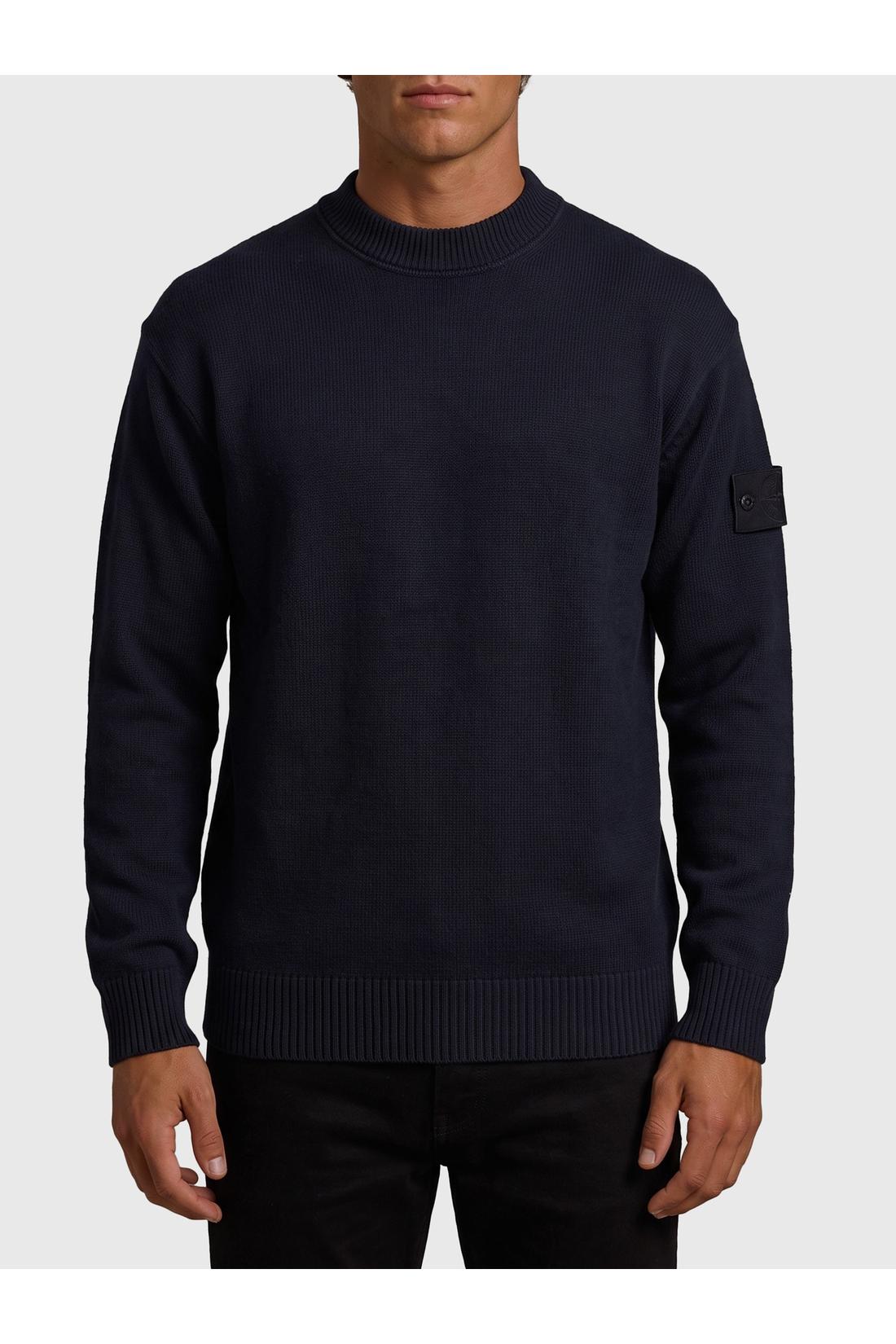 Stone Island-OUTLET-SALE-Navy Ghost crewneck sweater-ARCHIVIST