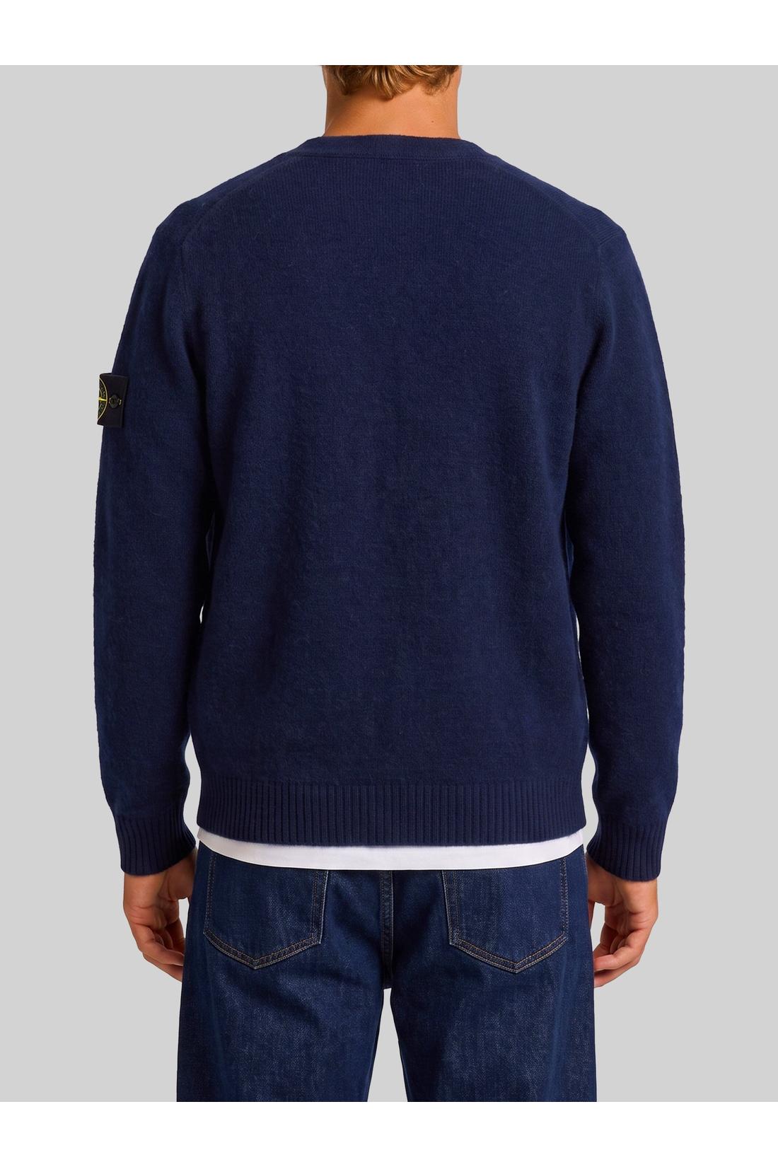 Stone Island-OUTLET-SALE-Navy alpaca cardigan-ARCHIVIST