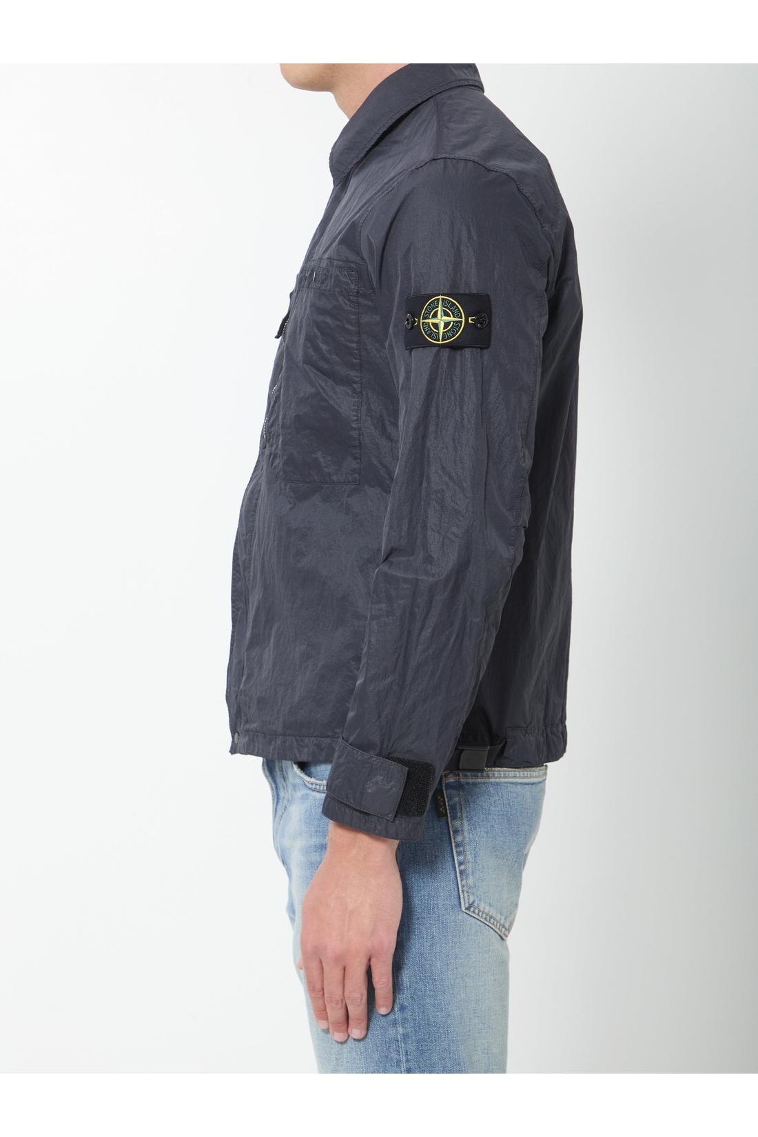 Navy blue nylon overshirt-Shirts-Stone Island-OUTLET-ARCHIVIST-ARCHIVE-SALE