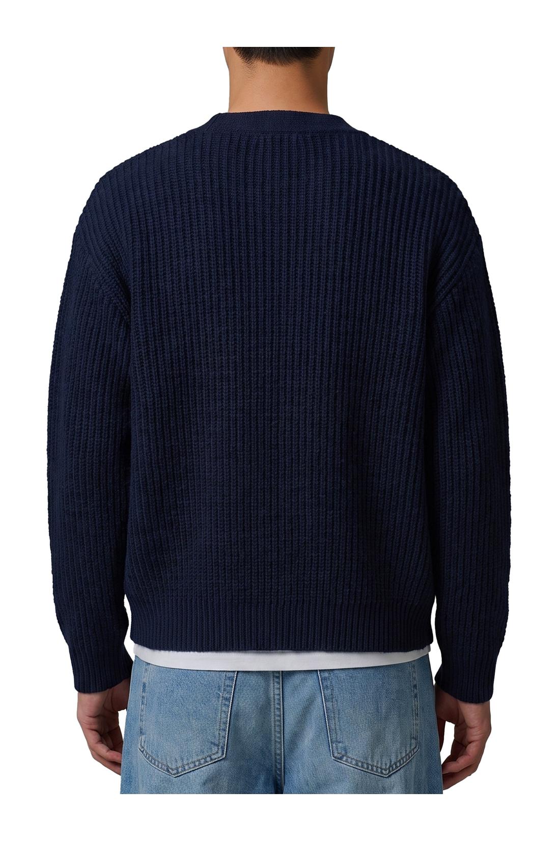 Roberto collina-OUTLET-SALE-Navy blue wool cardigan over-ARCHIVIST