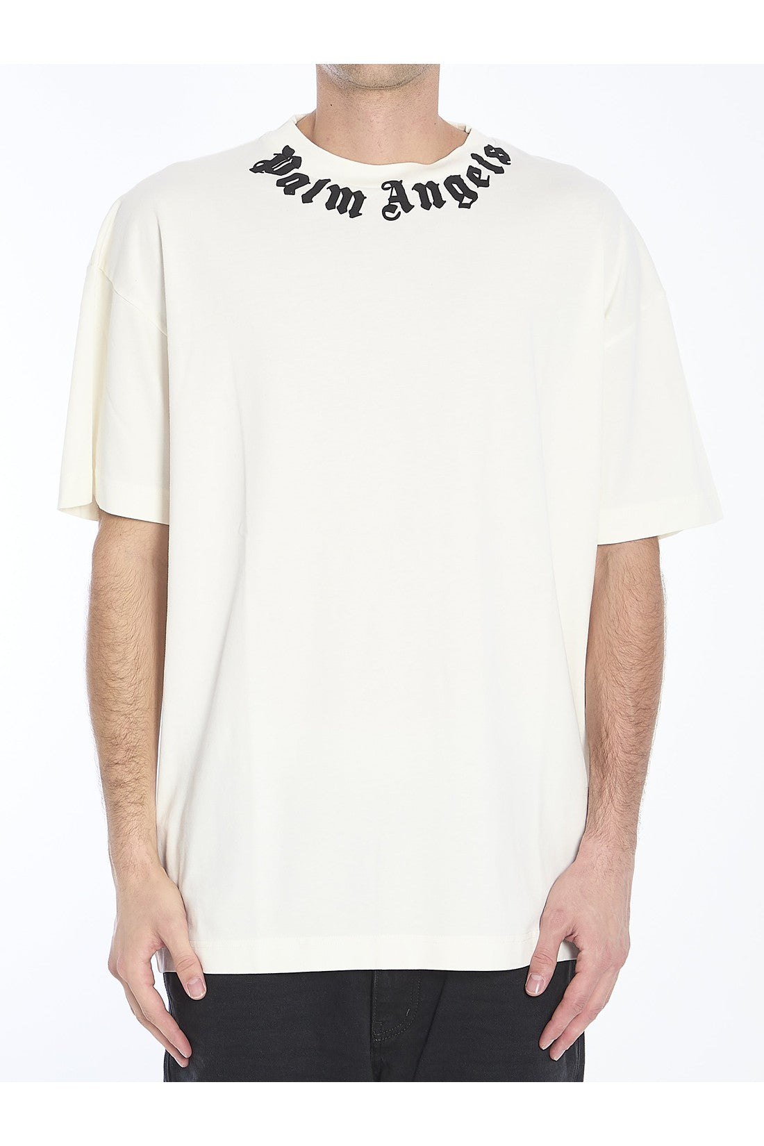 Palm Angels-OUTLET-SALE-Neck Logo t-shirt-ARCHIVIST