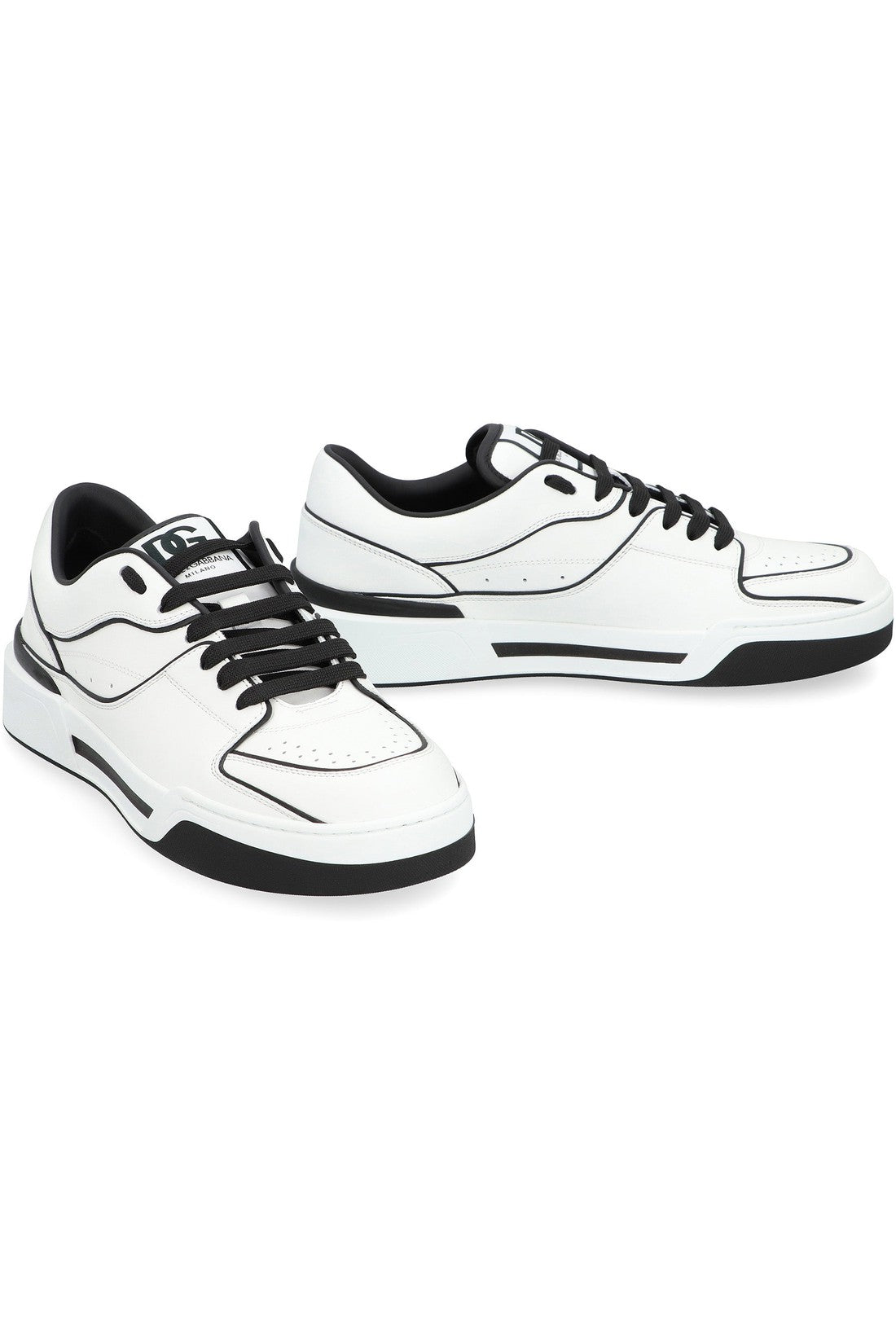 Dolce & Gabbana-OUTLET-SALE-New Roma leather low-top sneakers-ARCHIVIST
