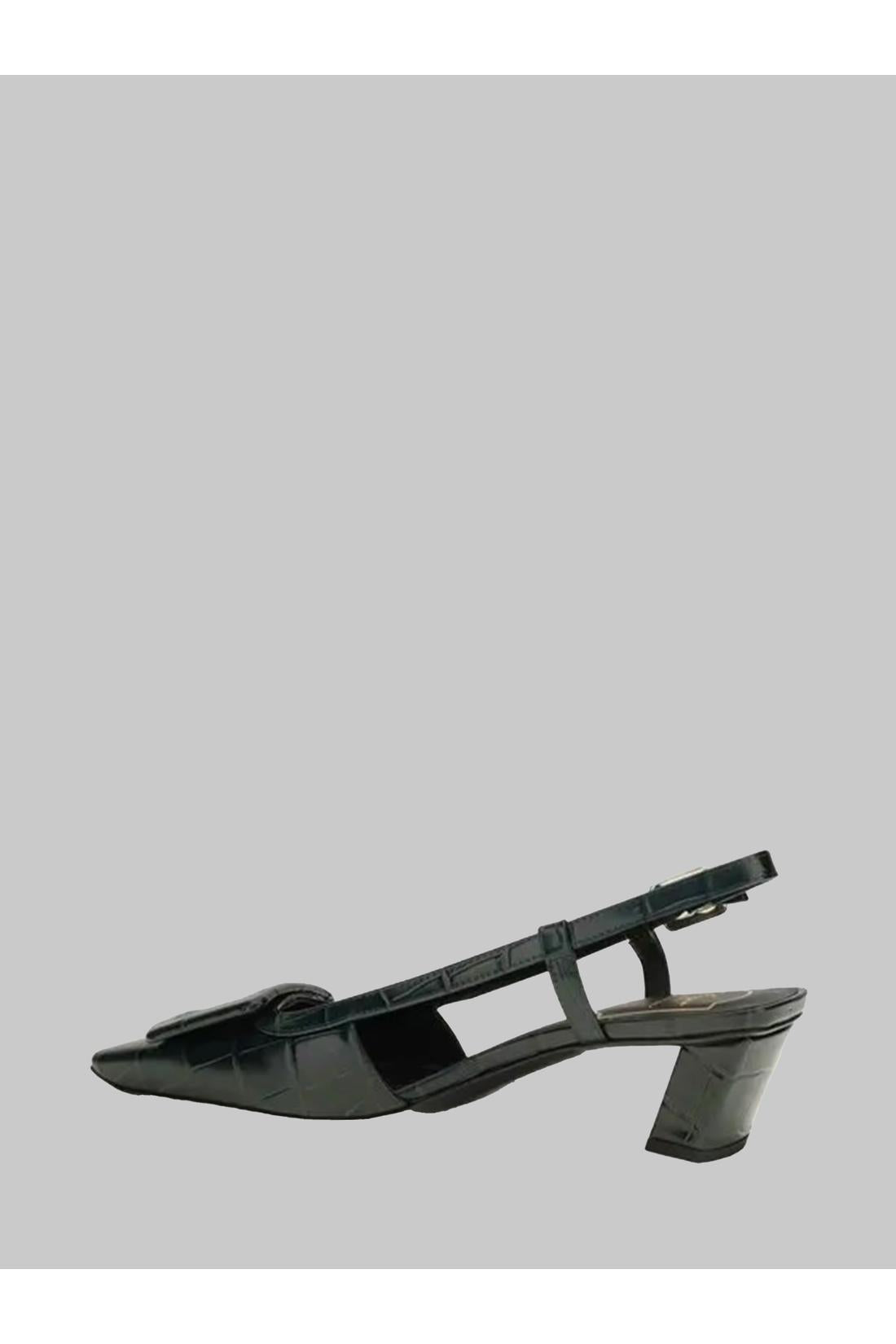 Roger Vivier-OUTLET-SALE-Night Green Belle Vivier slingback pumps-ARCHIVIST