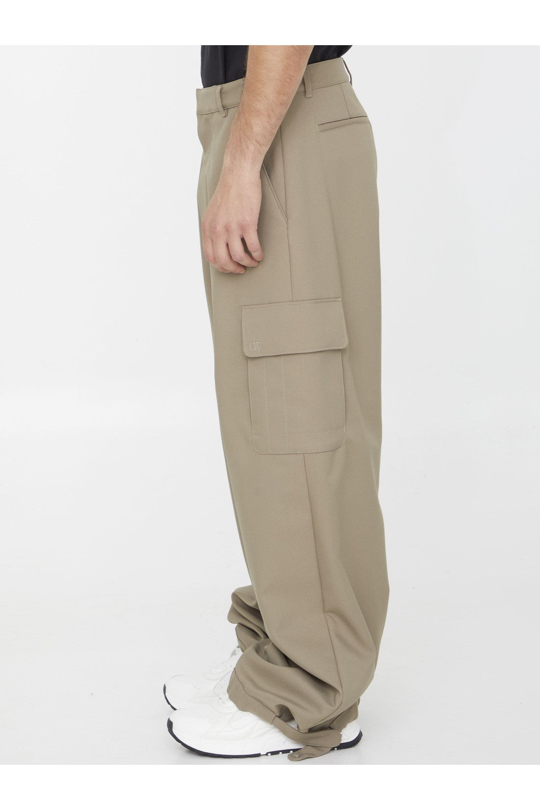 OFF WHITE-OUTLET-SALE-OW Emb Drill Cargo pants-ARCHIVIST