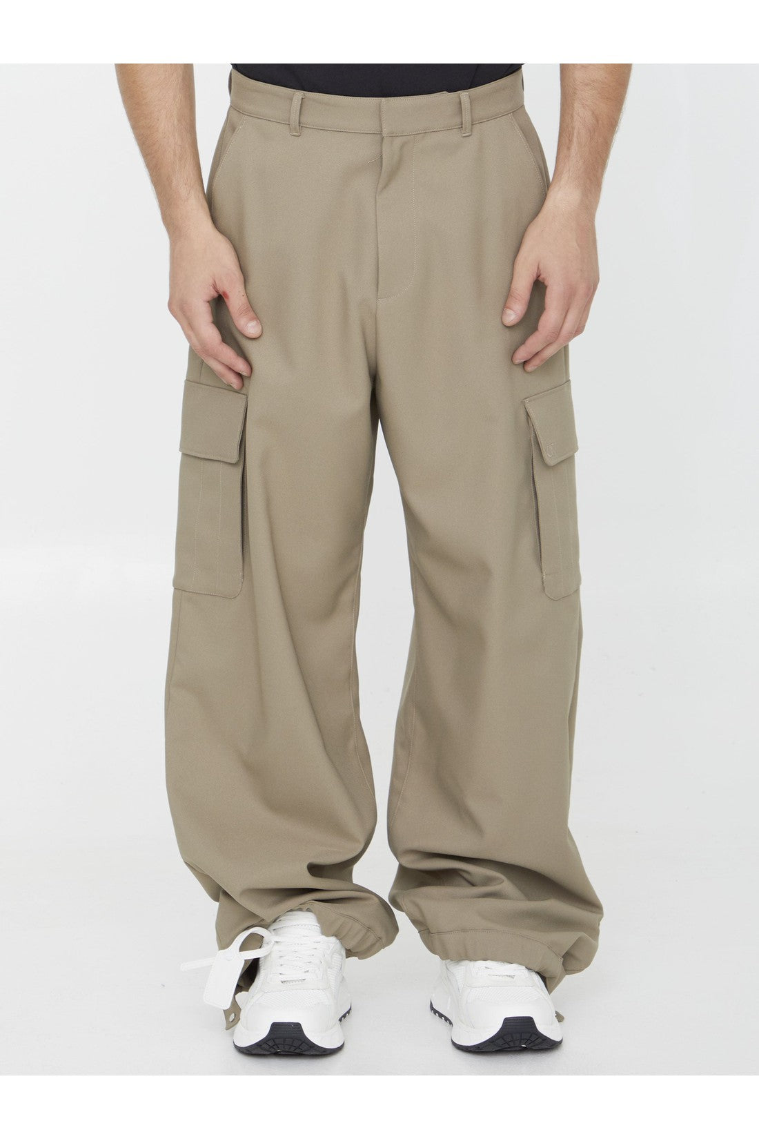 OFF WHITE-OUTLET-SALE-OW Emb Drill Cargo pants-ARCHIVIST