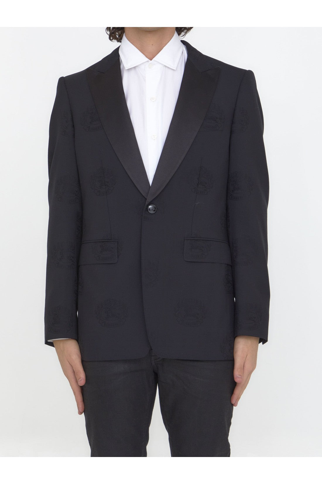 BURBERRY-OUTLET-SALE-Oak Leaf Crest tuxedo jacket-ARCHIVIST