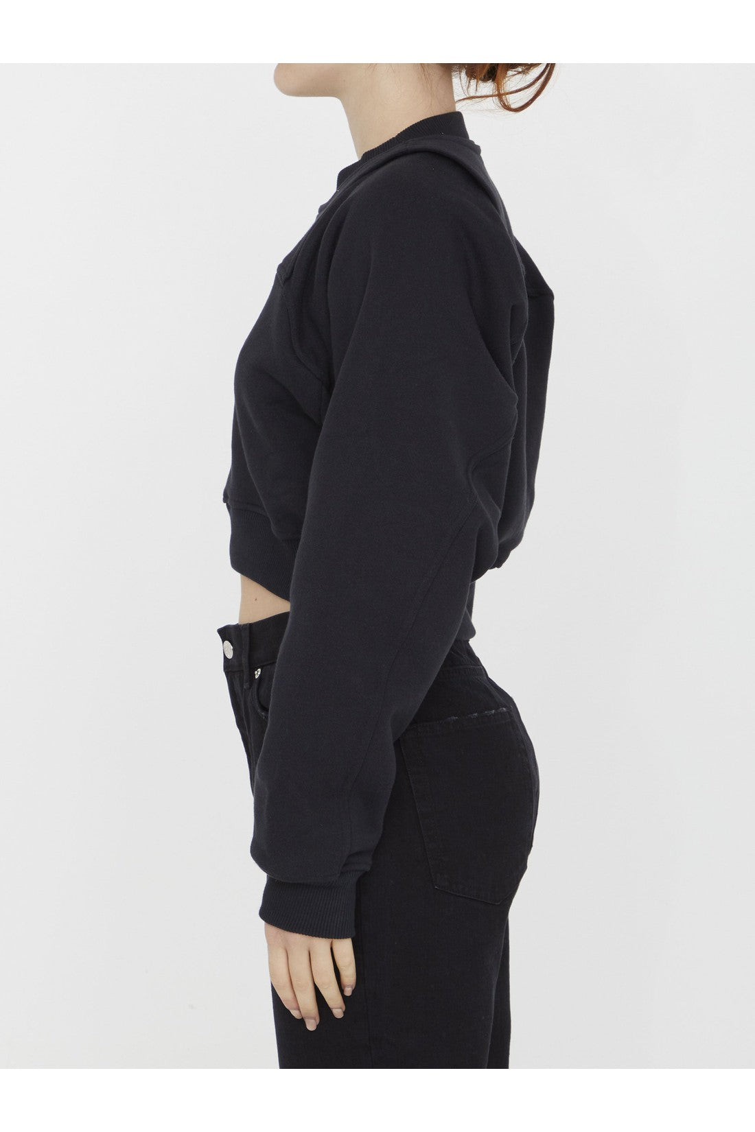 OFF WHITE-OUTLET-SALE-Off logo crop sweatshirt-ARCHIVIST