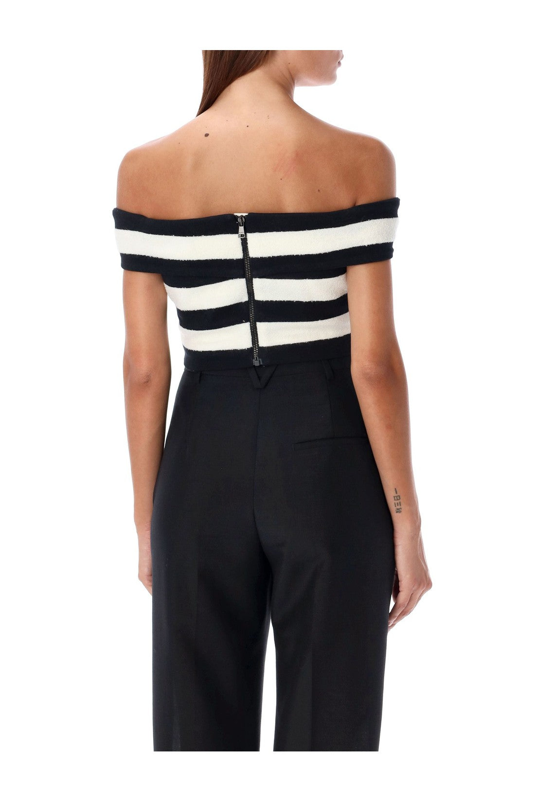 BALMAIN-OUTLET-SALE-Off shoulder stripes top-ARCHIVIST