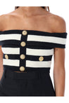 BALMAIN-OUTLET-SALE-Off shoulder stripes top-ARCHIVIST