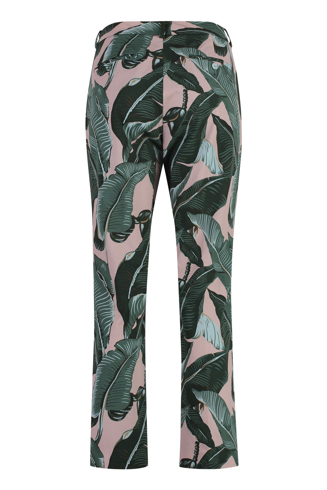 Weekend Max Mara-OUTLET-SALE-Okra printed cotton trousers-ARCHIVIST