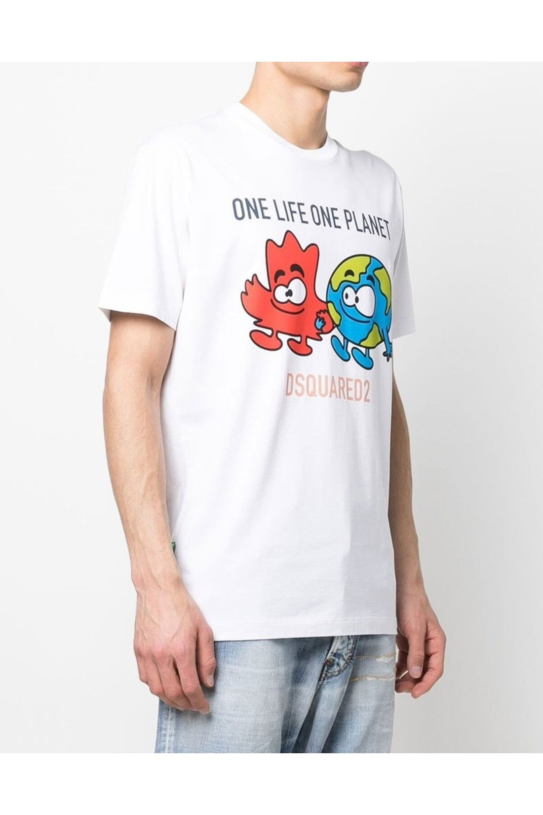 Dsquared2-OUTLET-SALE-One Life One Planet Logo T-Shirt-ARCHIVIST