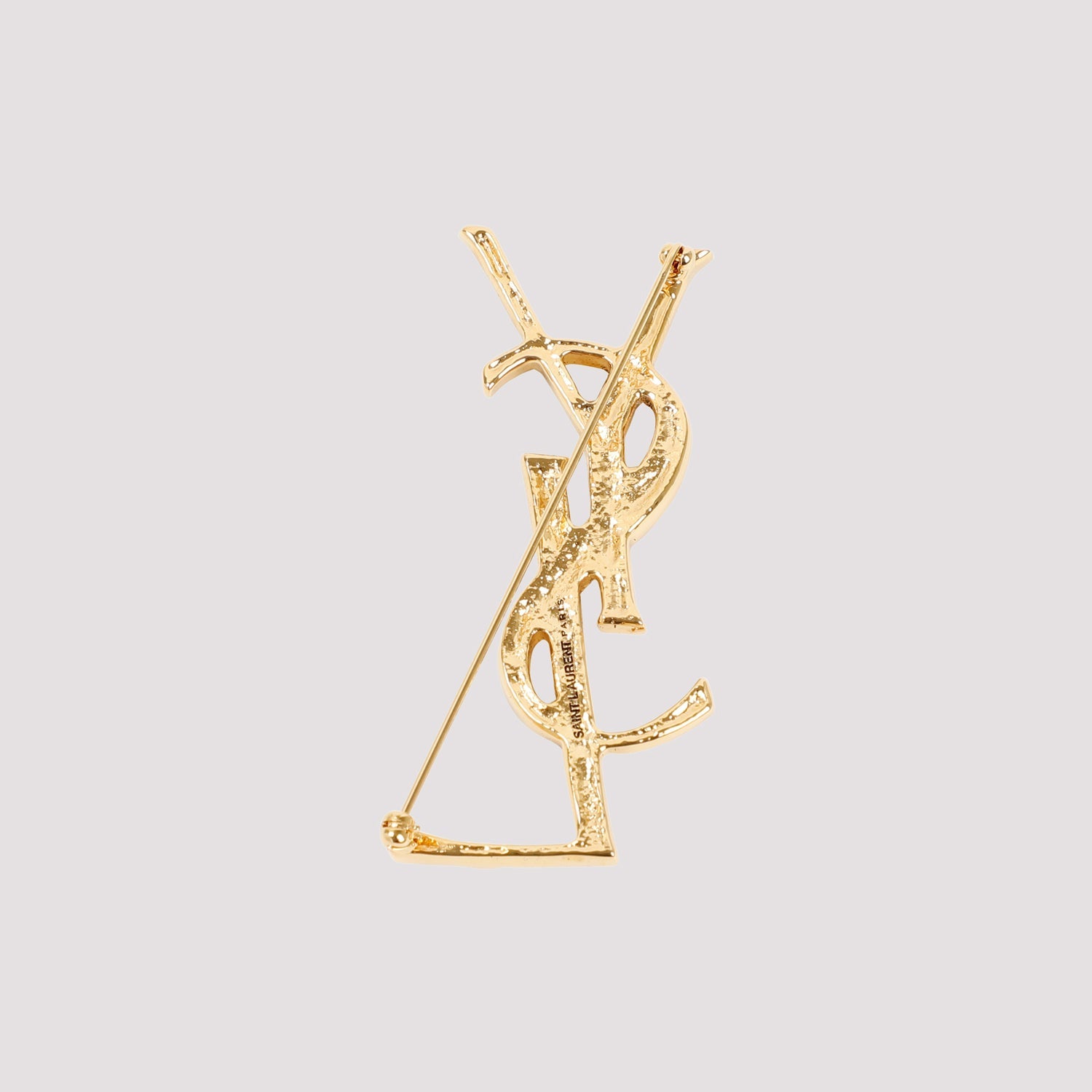 Saint Laurent-OUTLET-SALE-Opyum Textured Coco Brooch-ARCHIVIST